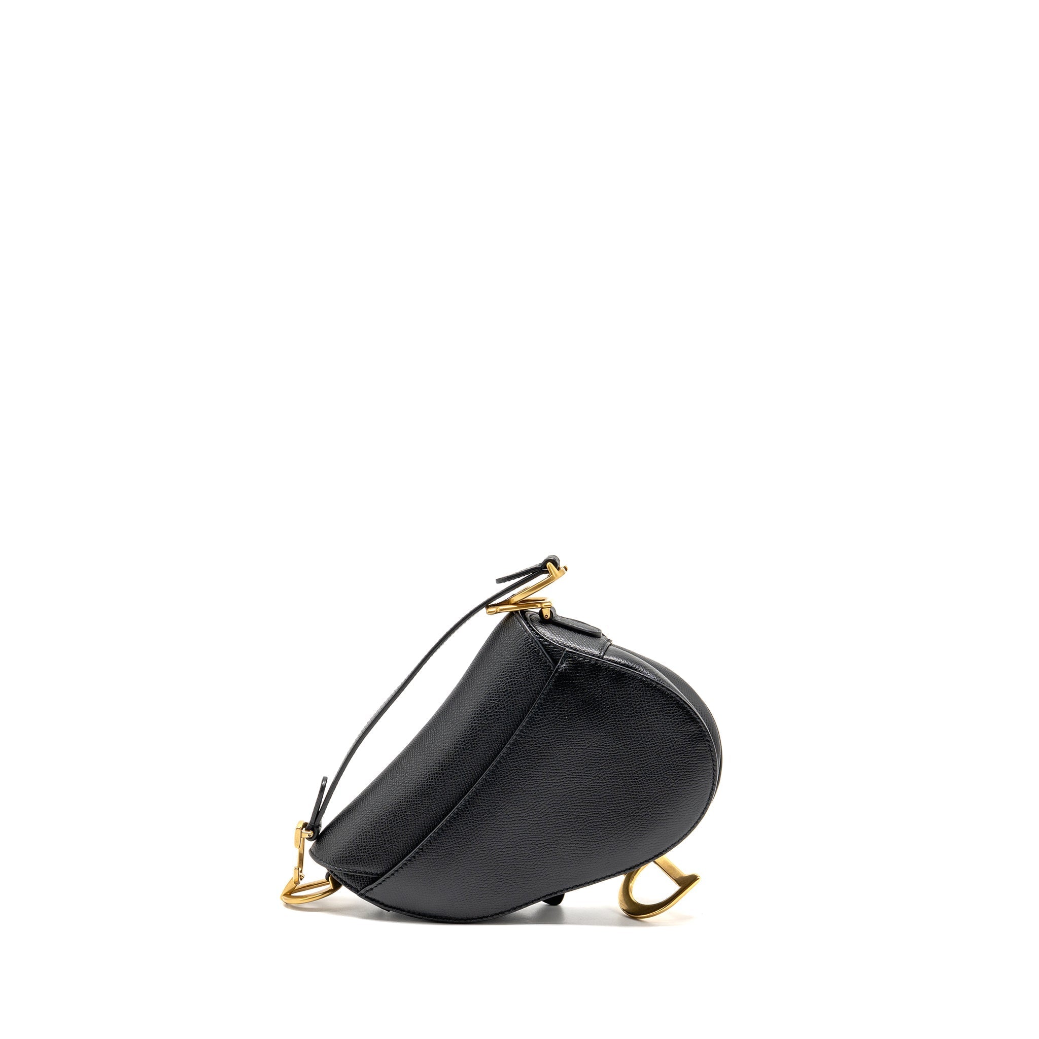 DIOR MINI SADDLE BAG CALFSKIN BLACK GHW