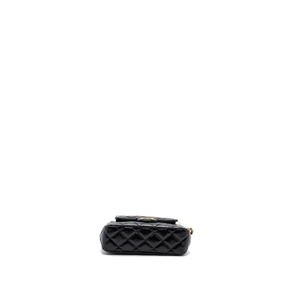 CHANEL 23C SMALL HOBO BAG SHINY CALFSKIN BLACK GHW (MICROCHIP)
