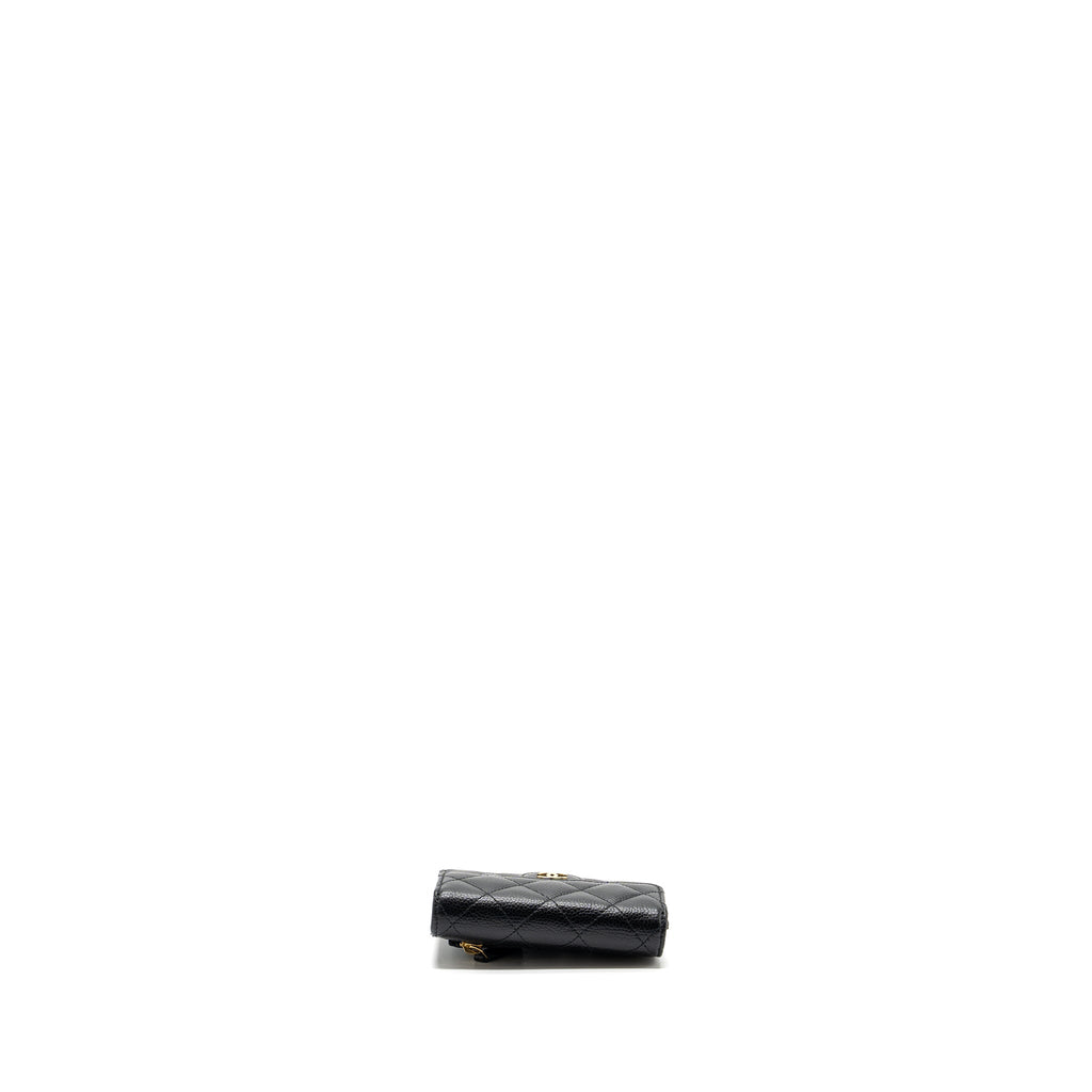 CHANEL CLASSIC COMPACT WALLET CAVIAR BLACK GHW(MICROCHIP)