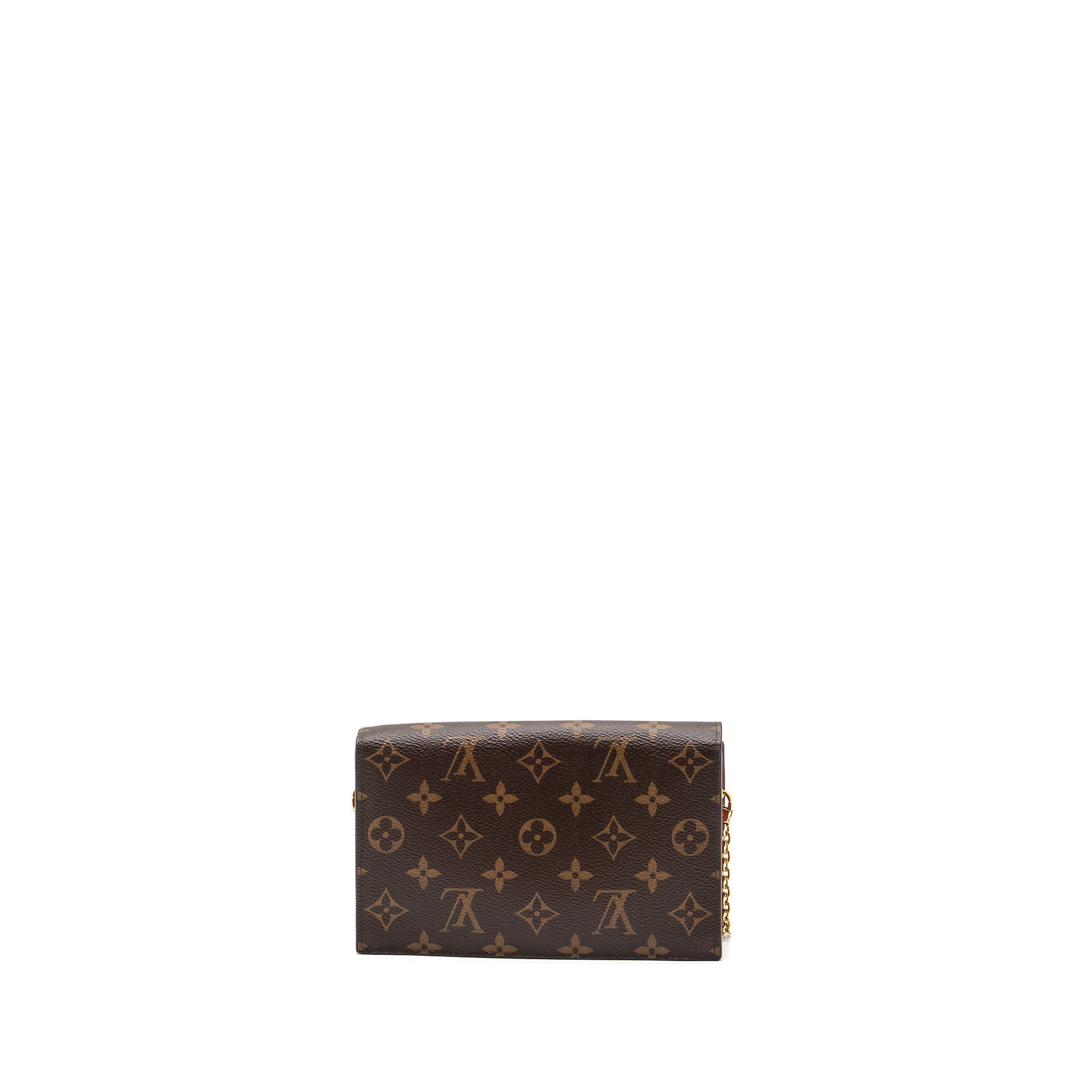 LOUIS VUITTON FLORE CHAIN WALLET MONOGRAM CANVAS/ DARK RED GHW