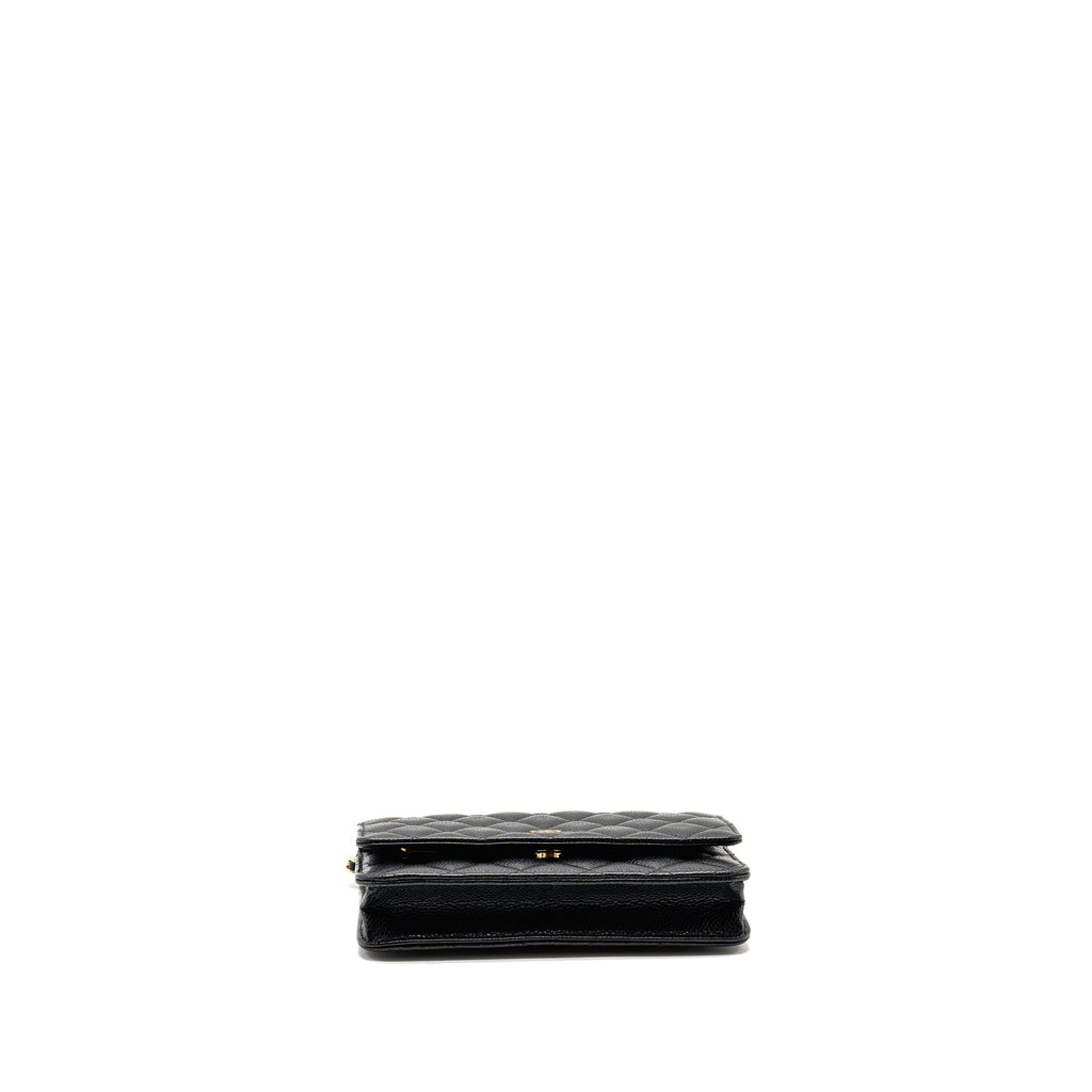 CHANEL CLASSIC WALLET ON CHAIN CAVIAR BLACK GHW (MICROCHIP)