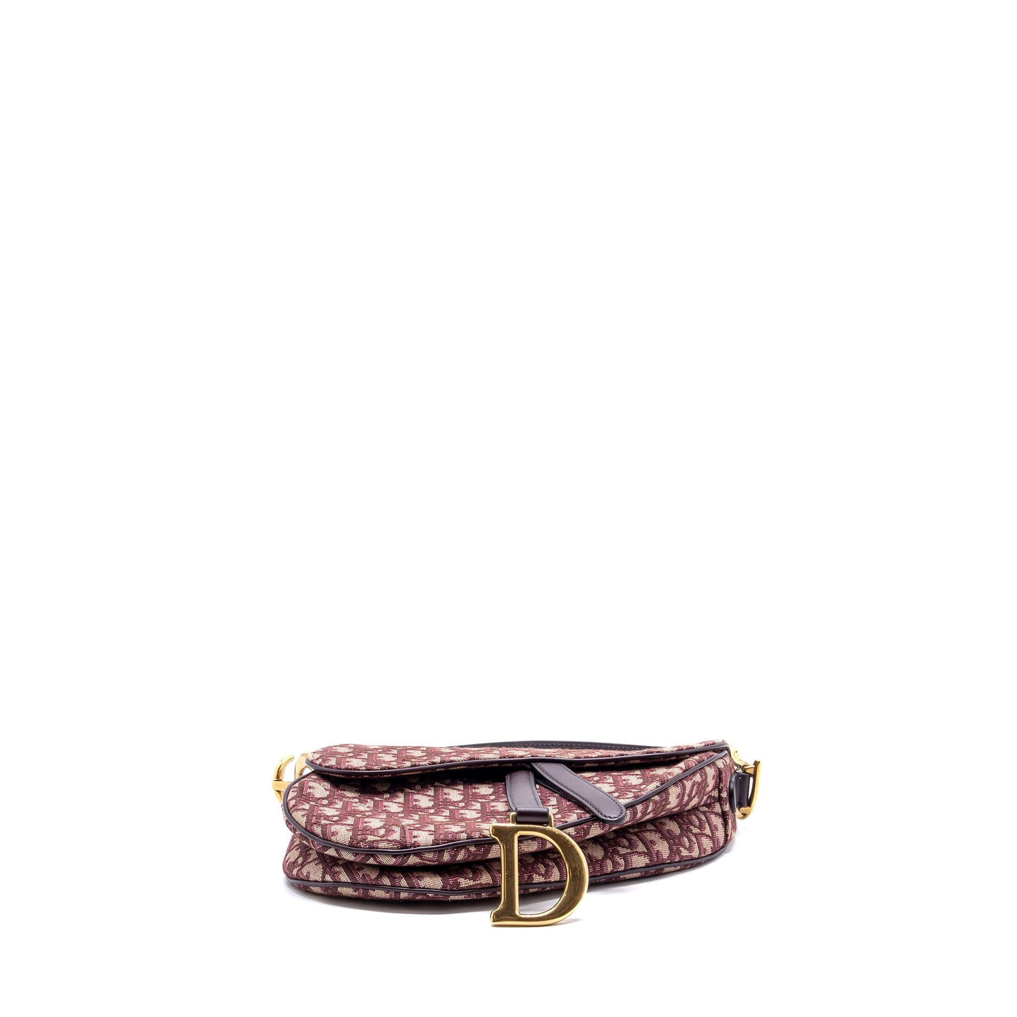DIOR MEDIUM SADDLE BAG RED OBLIQUE EMBROIDERY GHW WITH AN EXTRA DIOR STRAP