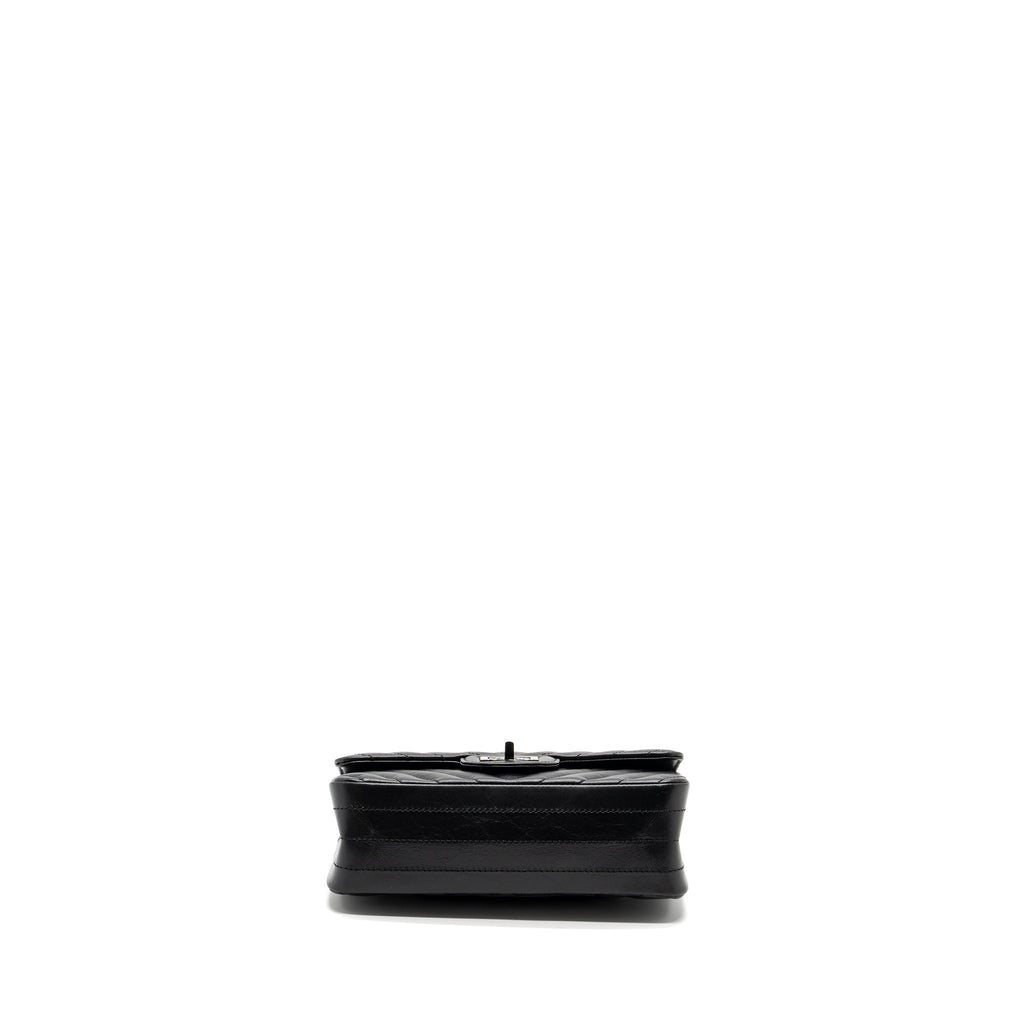 CHANEL MINI 2.55 REISSUE FLAP BAG CHEVRON CALFSKIN SO BLACK (MICROCHIP)