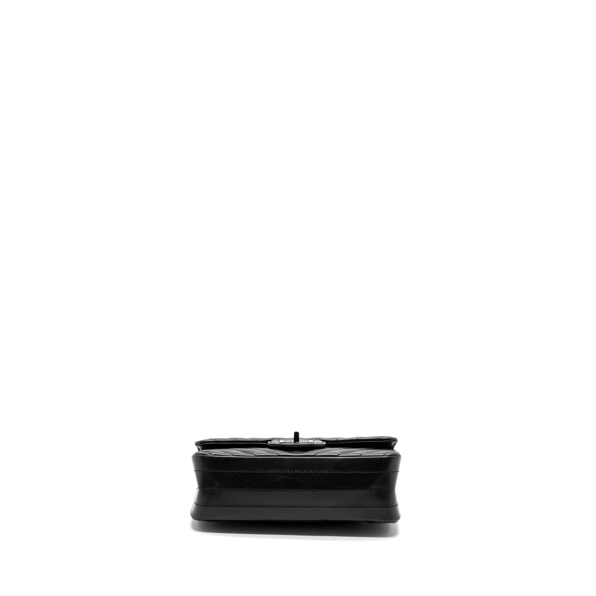CHANEL MINI 2.55 REISSUE FLAP BAG CHEVRON CALFSKIN SO BLACK (MICROCHIP)