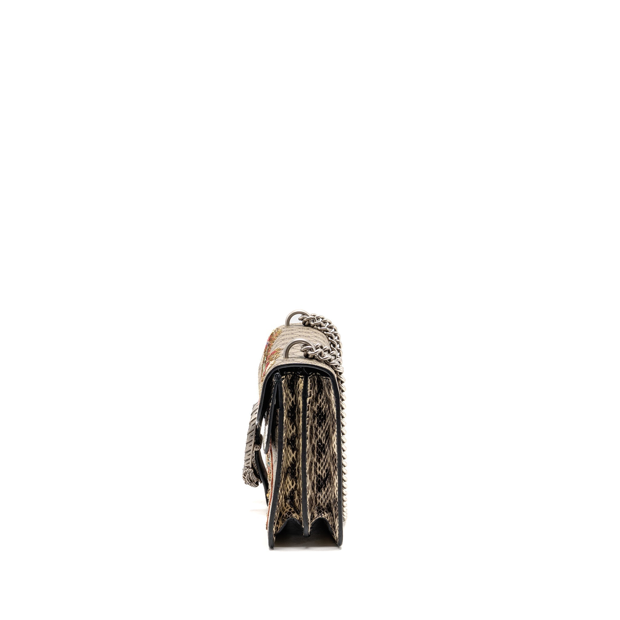 GUCCI SMALL ELEPHANT EMBROIDERED DIONYSUS SHOULDER BAG GG SUPREME CANVAS/LEATHER BEIGE/MULTICOLOUR SHW