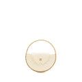 CHANEL ROUND CLUTCH PATENT LEATHER WHITE GHW (MICROCHIP)