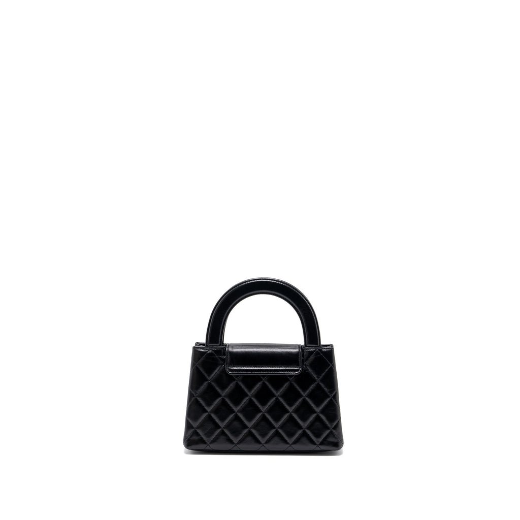 CHANEL 23K MINI SHOPPING TOTE CALFSKIN BLACK GHW(MICROCHIP)