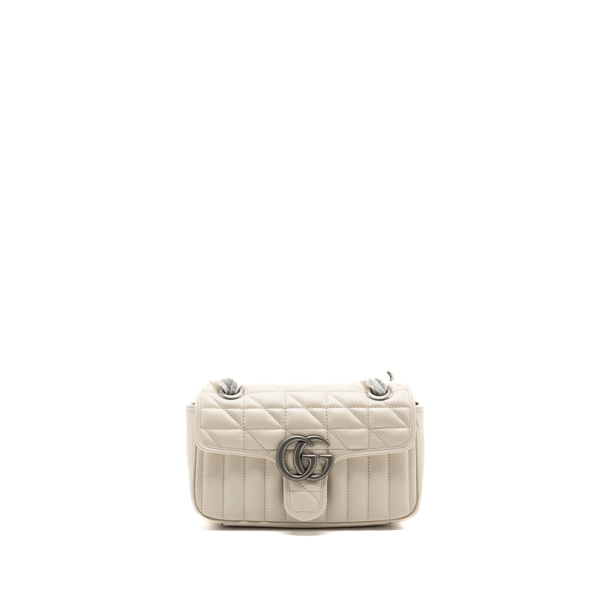 GUCCI MINI MARMONT CALFSKIN LEATHER CREAM SHW