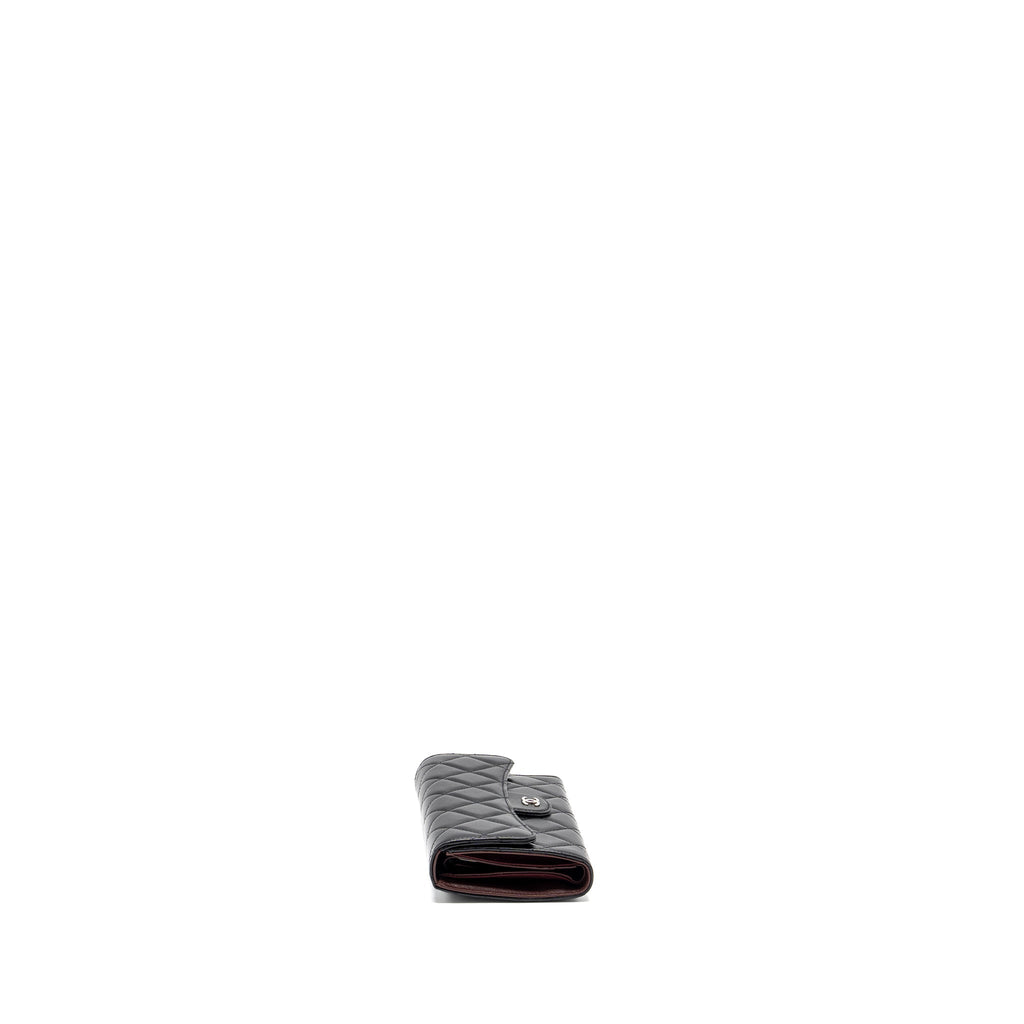 CHANEL CLASSIC COMPACT LONG WALLET LAMBSKIN BLACK SHW