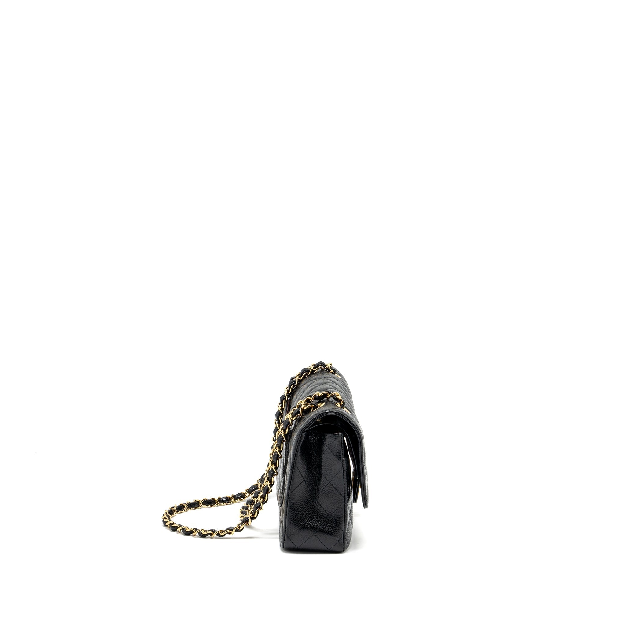 CHANEL MEDIUM CLASSIC DOUBLE FLAP BAG CAVIAR BLACK GHW