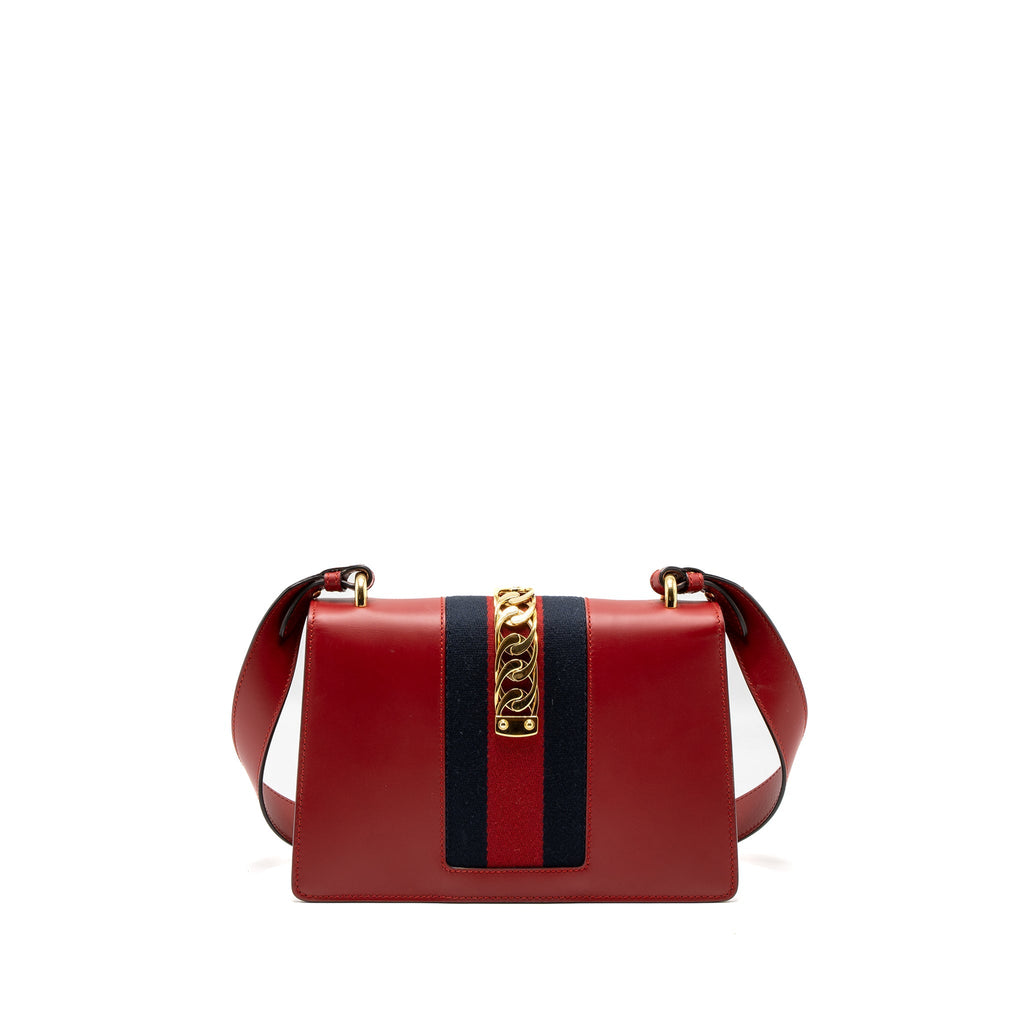 GUCCI SMALL SYLVIE BAG CALFSKIN RED GHW