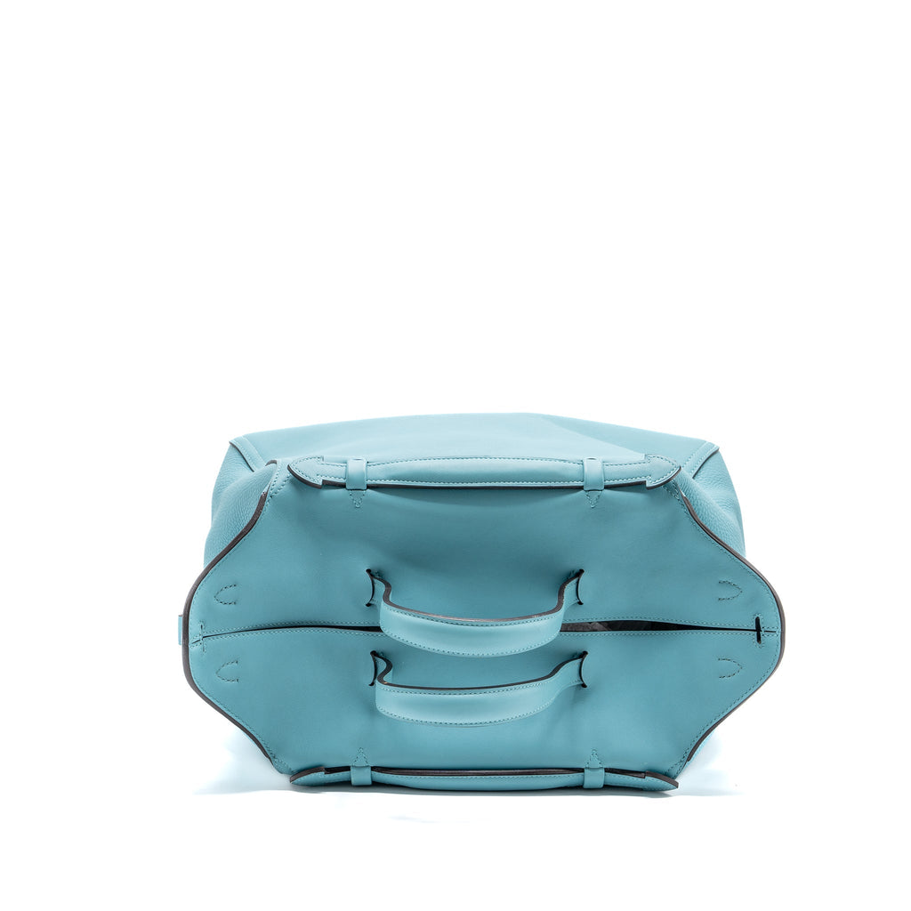 HERMES OXER SHOULDER BAG SWIFT / CLEMENCE BLUE ATOLL SHW