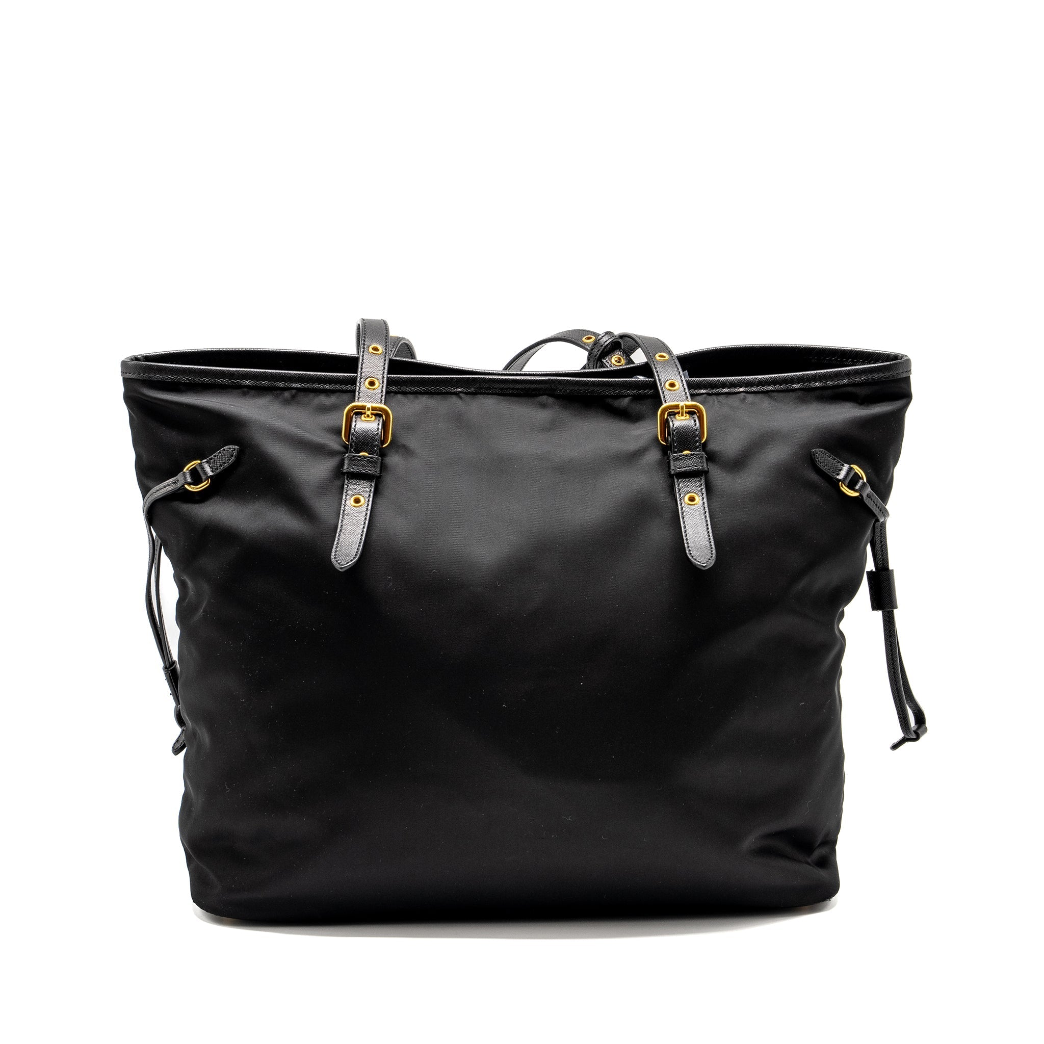 PRADA TOTE BAG CANVAS BLACK GHW