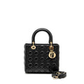DIOR MEDIUM LADY DIOR LAMBSKIN BLACK LGHW