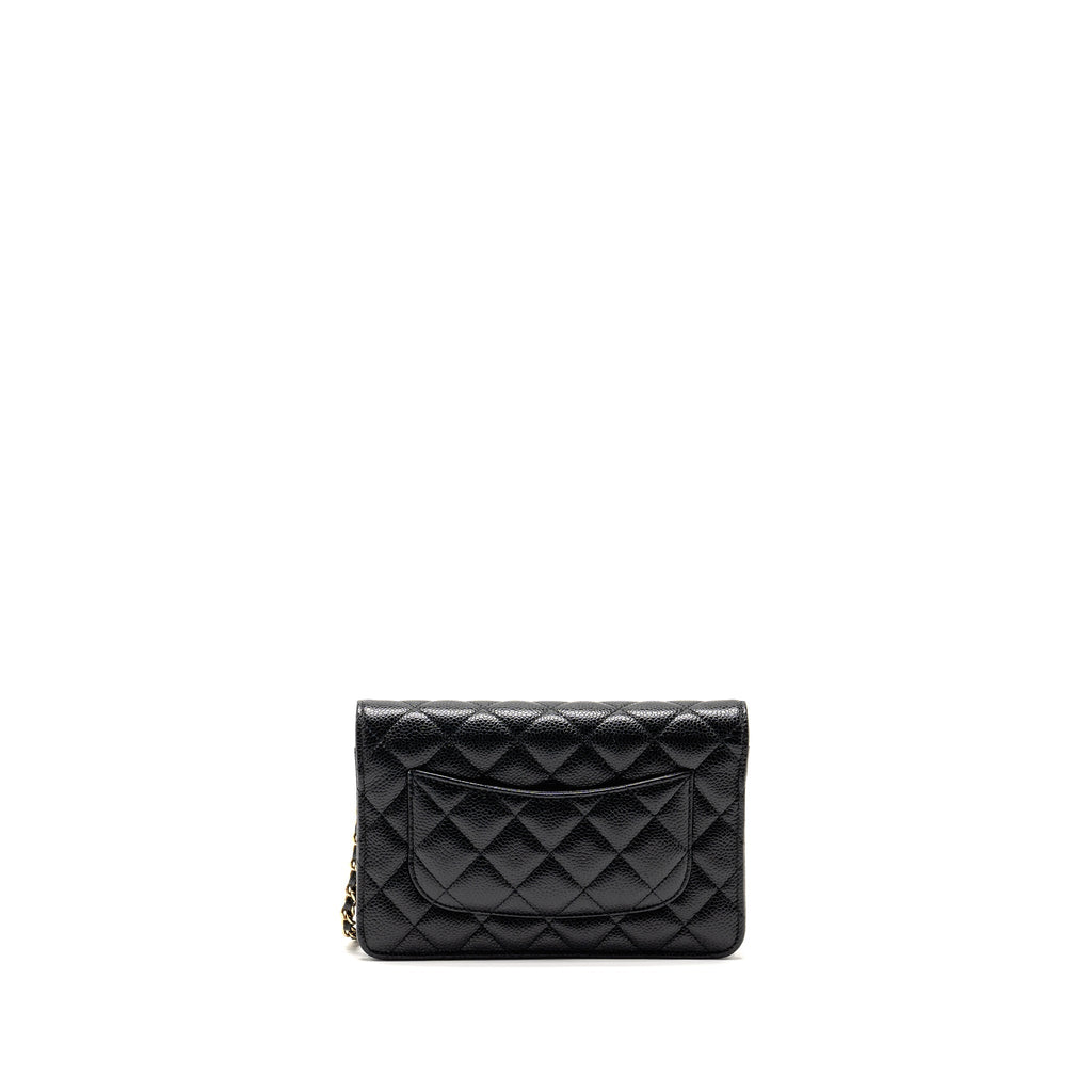 CHANEL CLASSIC WALLET ON CHAIN CAVIAR BLACK GHW (MICROCHIP)