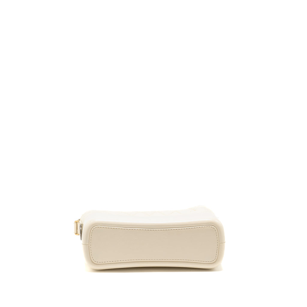CHANEL LARGE GABRIELLE HOBO BAG AGED CALFSKIN WHITE MULTICOLOUR HARDWARE