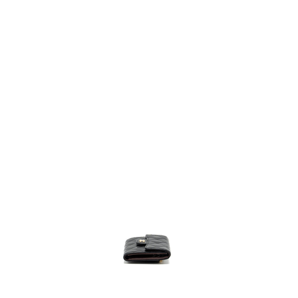 CHANEL CLASSIC COMPACT WALLET CAVIAR BLACK GHW (MICROCHIP)