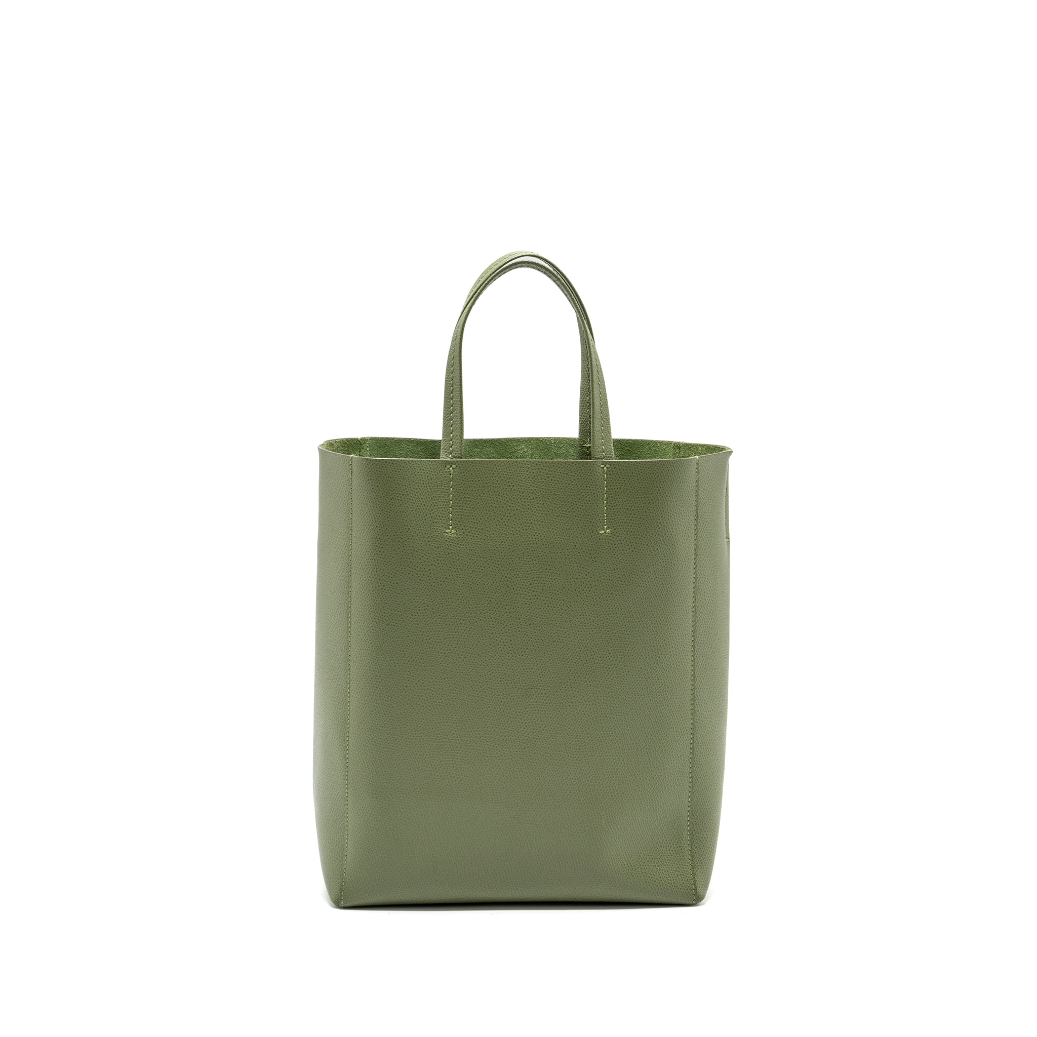 CELINE VERTICAL CABAS TOTE BAG GRAINED CALFSKIN GREEN GHW