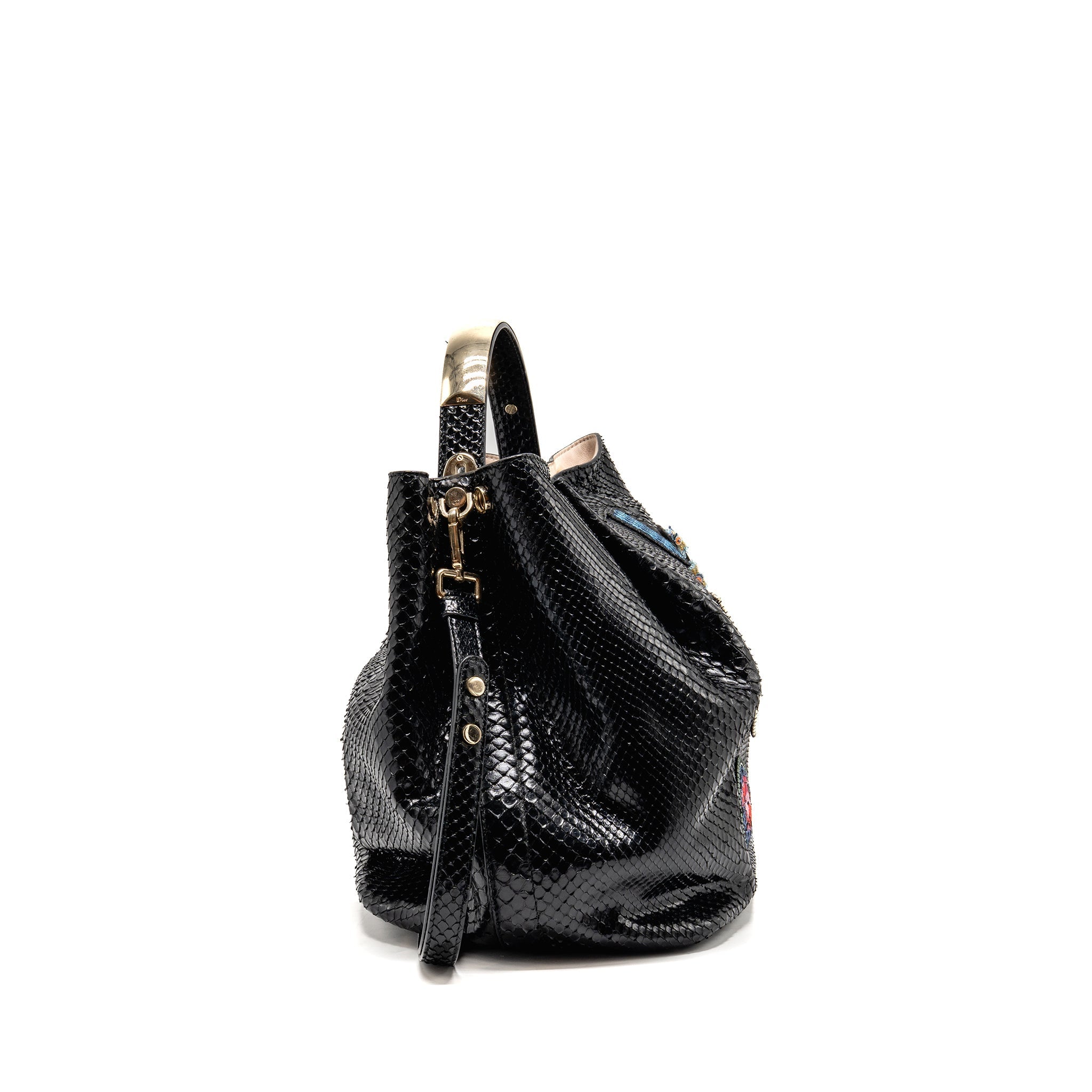 DIOR DIORIFIC TOTE BAG PYTHON LEATHER BLACK SHW