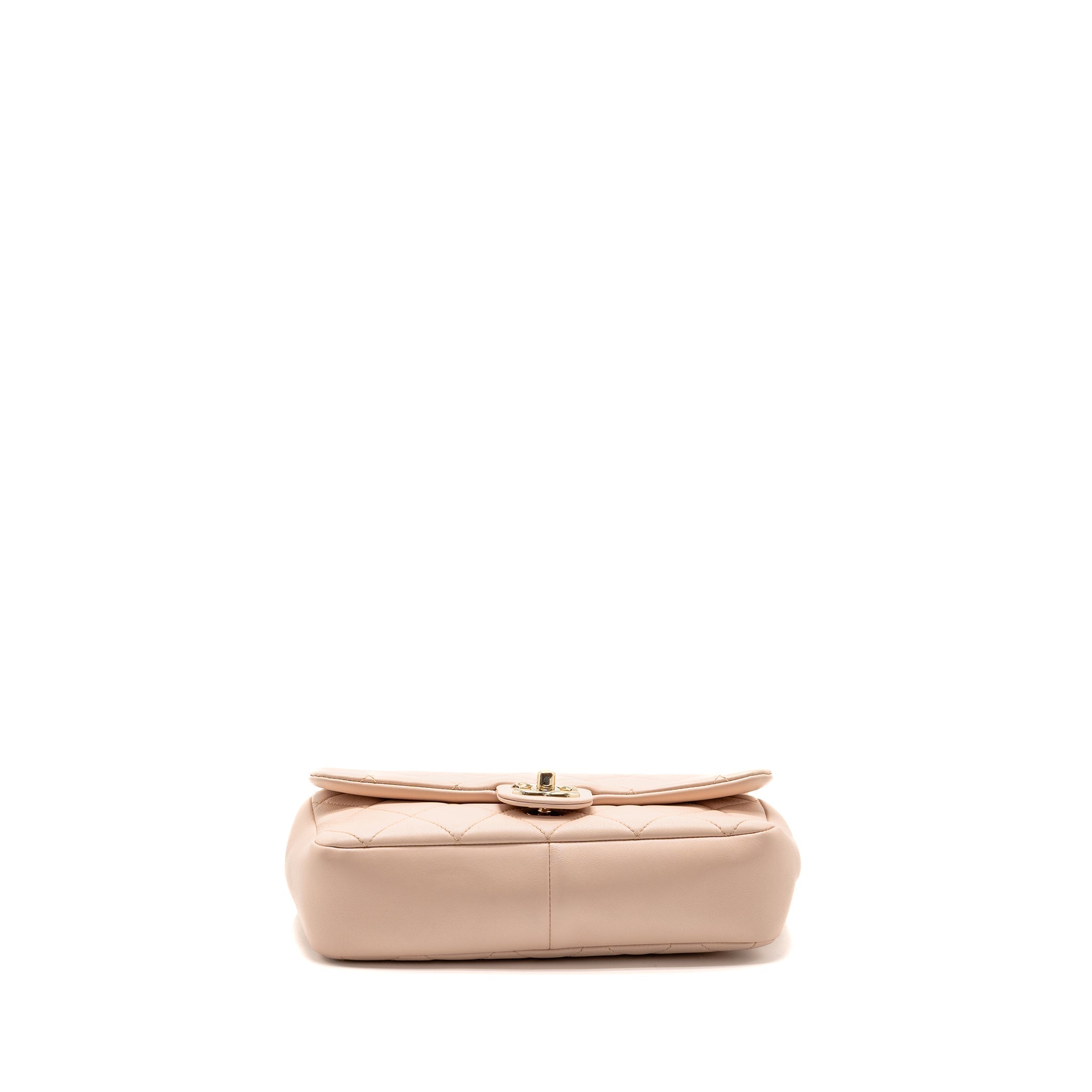 CHANEL GIANT TOP HANDLE RECTANGULAR FLAP BAG LAMBSKIN PINK LGHW (MICROCHIP)