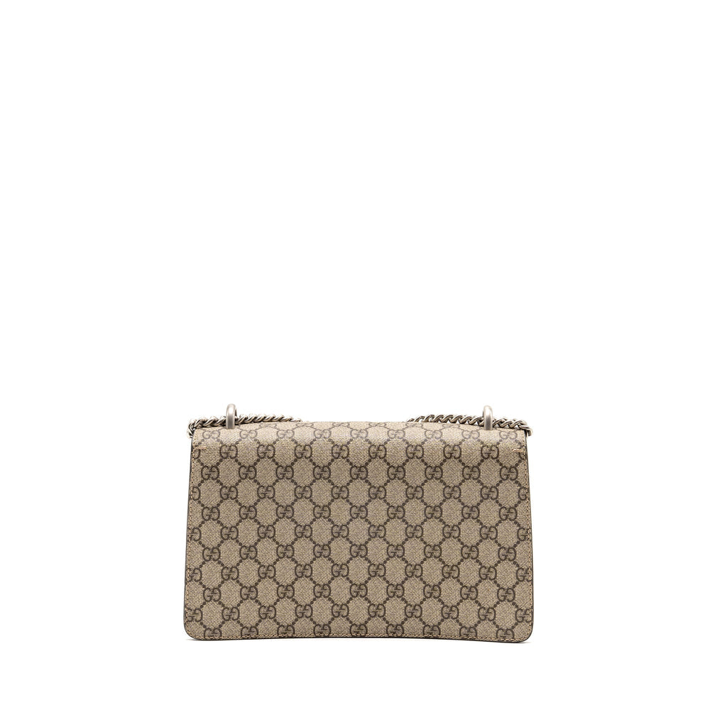 GUCCI SMALL ELEPHANT EMBROIDERED DIONYSUS SHOULDER BAG GG SUPREME CANVAS/LEATHER BEIGE/MULTICOLOUR SHW