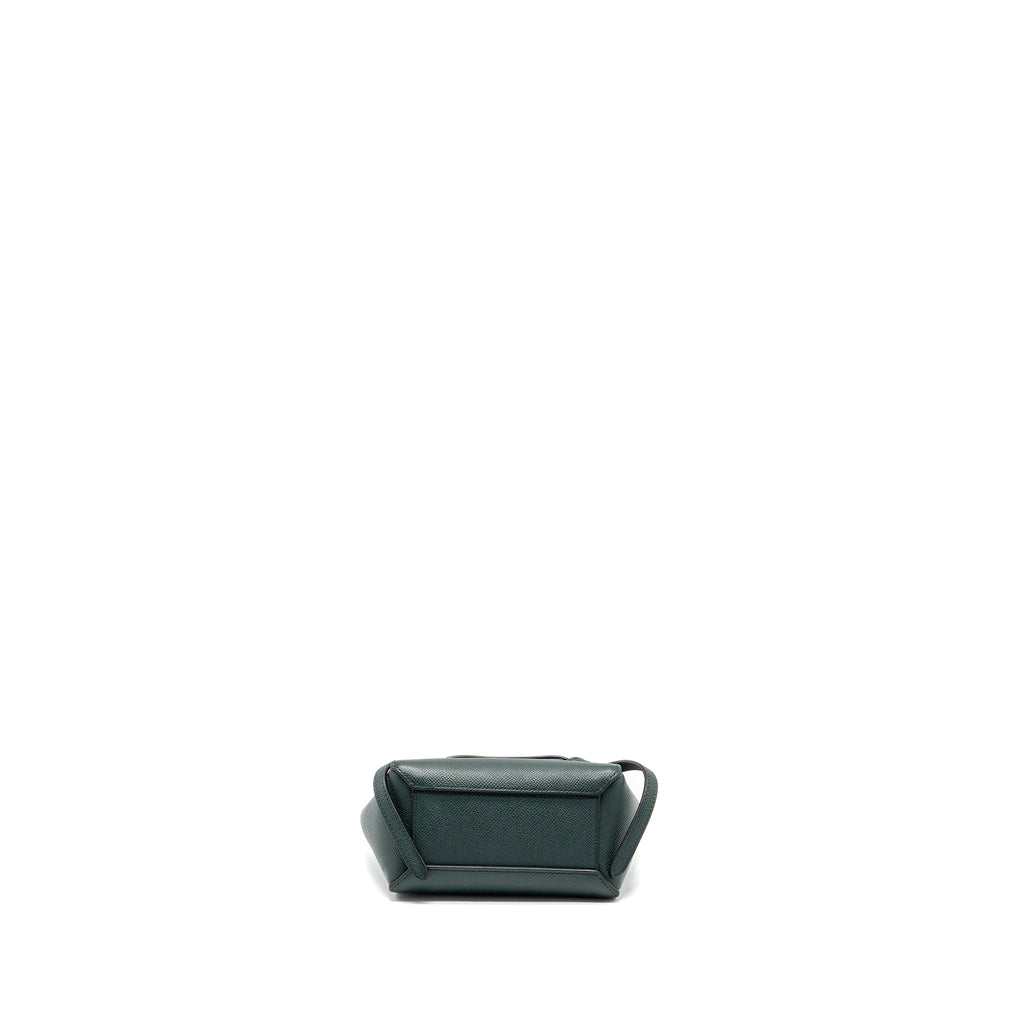 CELINE PICO BELT BAG GRAINED CALFSKIN DARK GREEN GHW