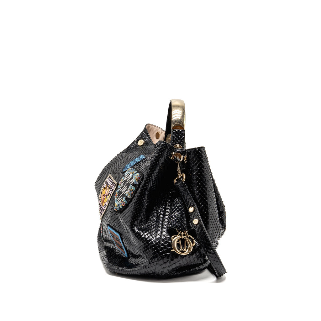 DIOR DIORIFIC TOTE BAG PYTHON LEATHER BLACK SHW