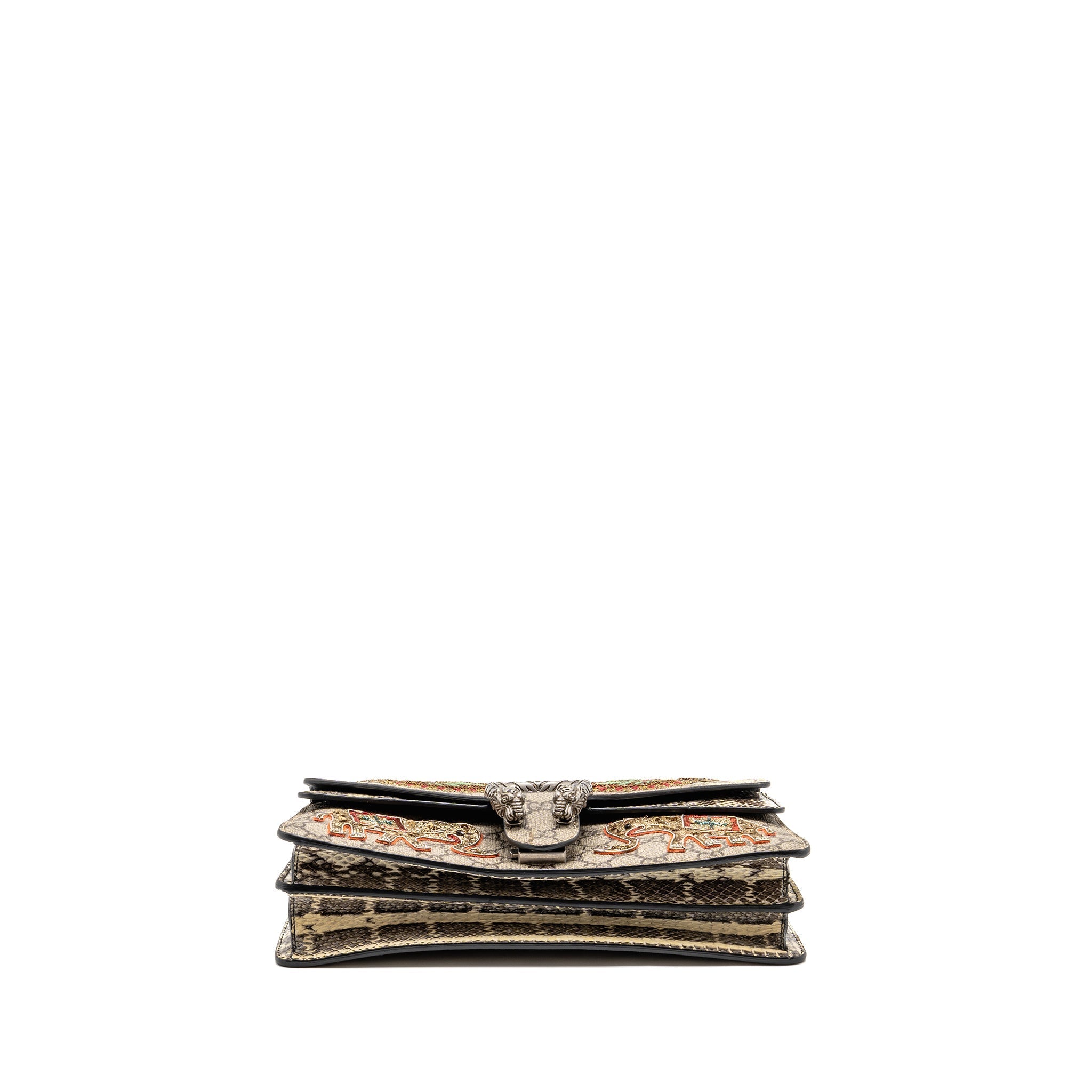 GUCCI SMALL ELEPHANT EMBROIDERED DIONYSUS SHOULDER BAG GG SUPREME CANVAS/LEATHER BEIGE/MULTICOLOUR SHW