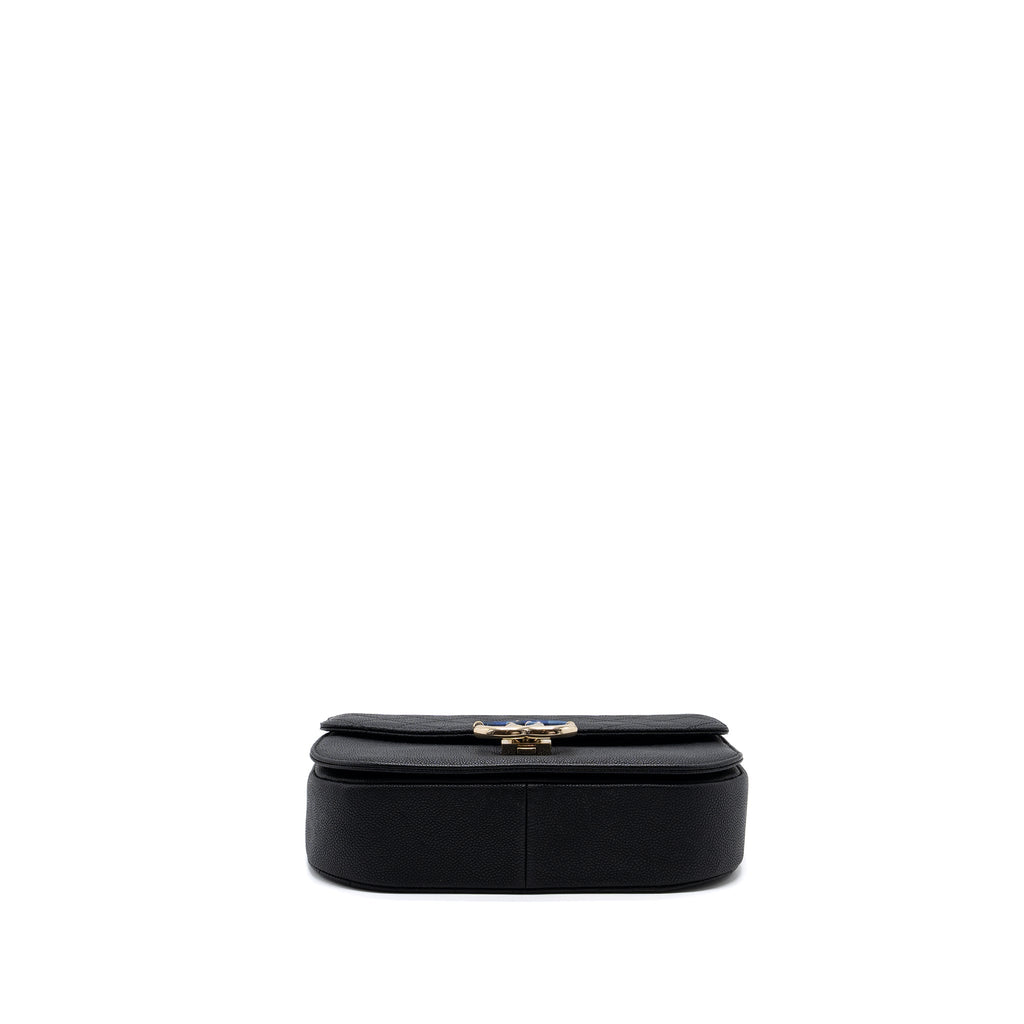 CHANEL FLAP BAG WITH HANDLE CAVIAR BLACK/MULTICOLOUR LGHW