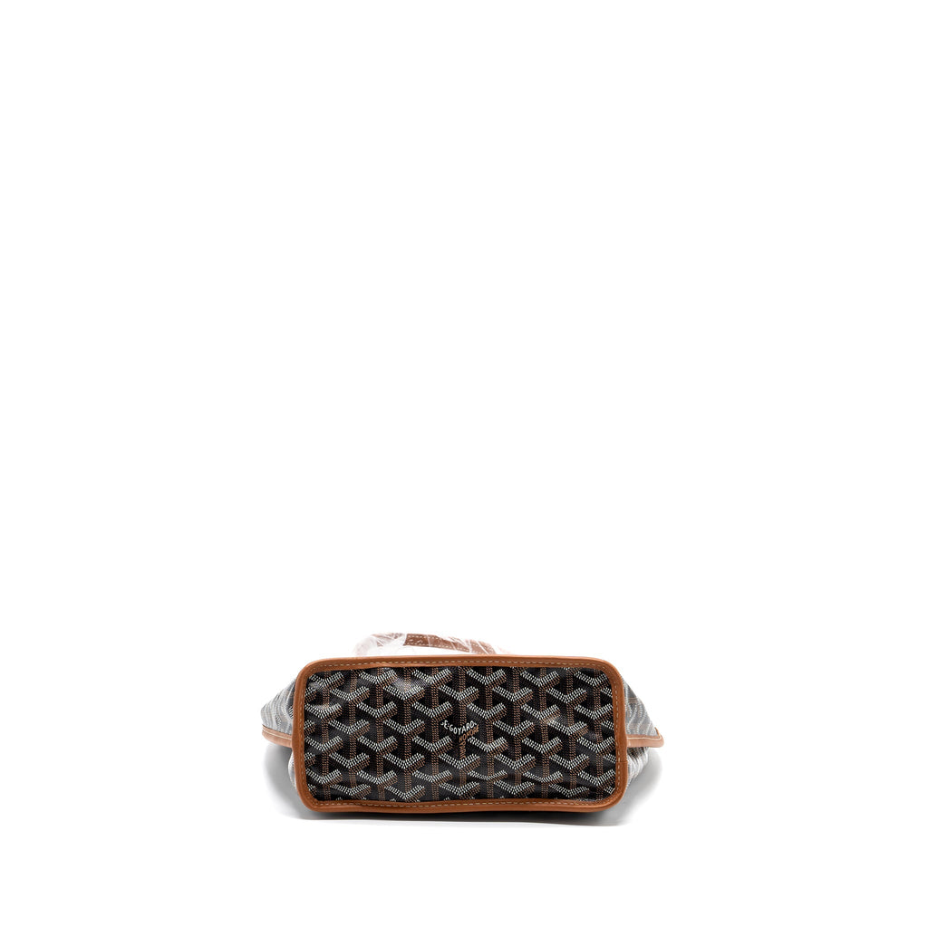 GOYARD ANJOU MINI REVERSIBLE TOTE BAG GOYARDINE CANVAS / LEATHER BROWN / MULTICOLOR