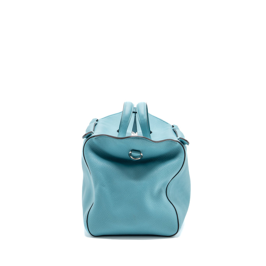 HERMES OXER SHOULDER BAG SWIFT / CLEMENCE BLUE ATOLL SHW