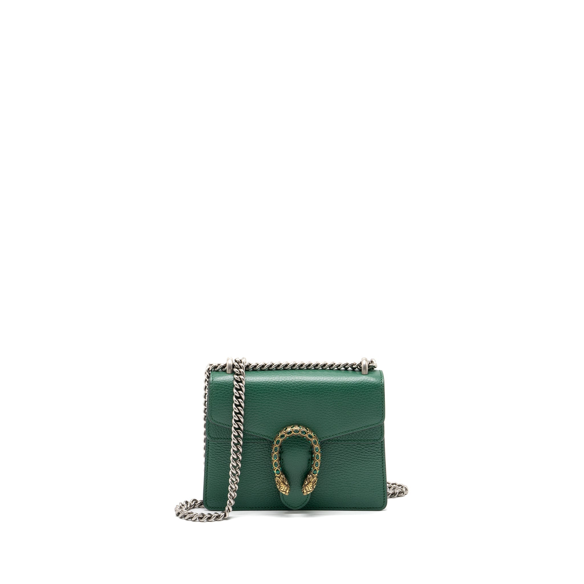 GUCCI DIONYSUS GG MINI BAG CALFSKIN GREEN SHW