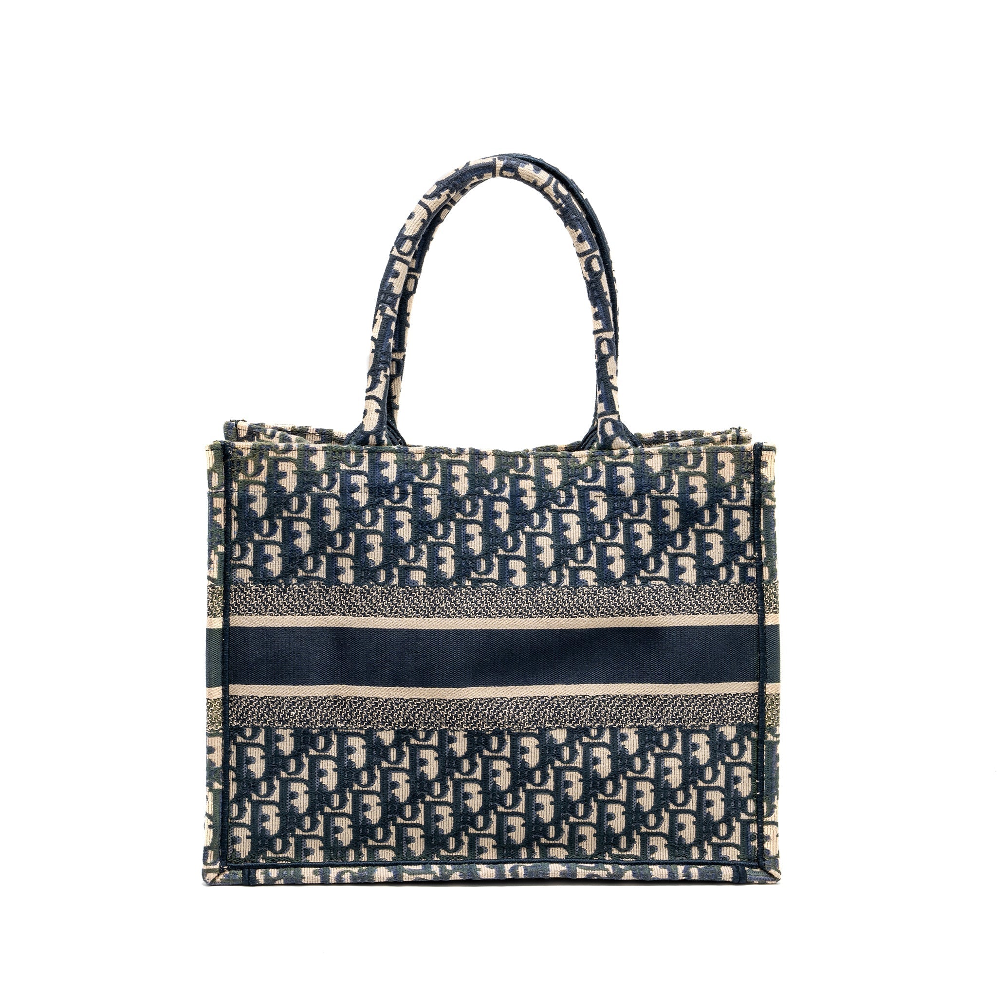 DIOR MEDIUM BOOK TOTE DIOR OBLIQUE EMBROIDERY BLUE