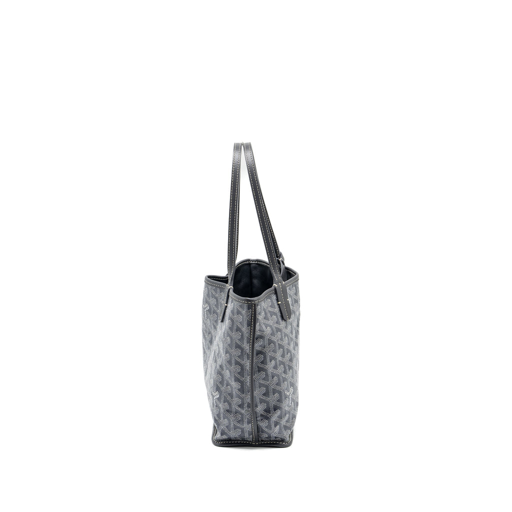 GOYARD MINI ANJOU TOTE BAG  GOYARDLINE CANVAS / LEATHER GREY SHW