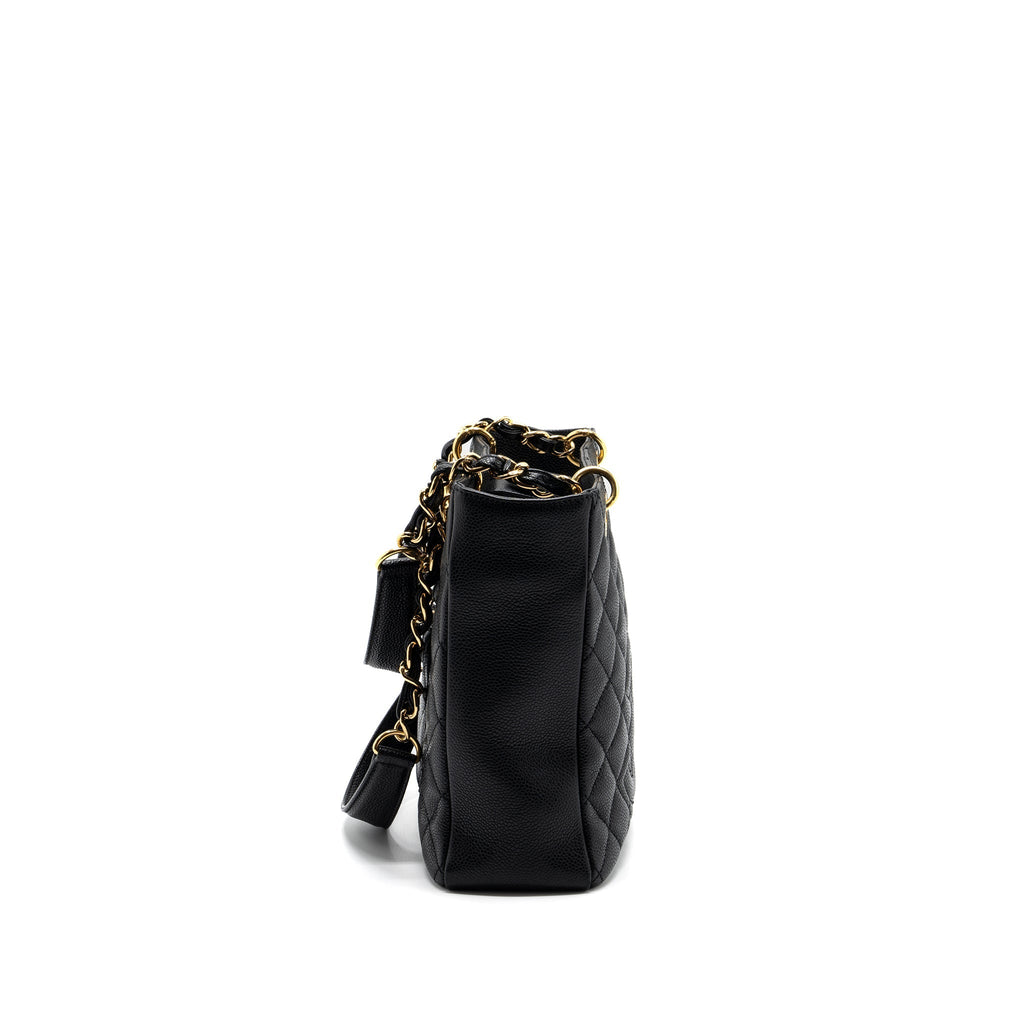 CHANEL GRAND SHOPPING TOTE BAG PM CAVIAR BLACK GHW