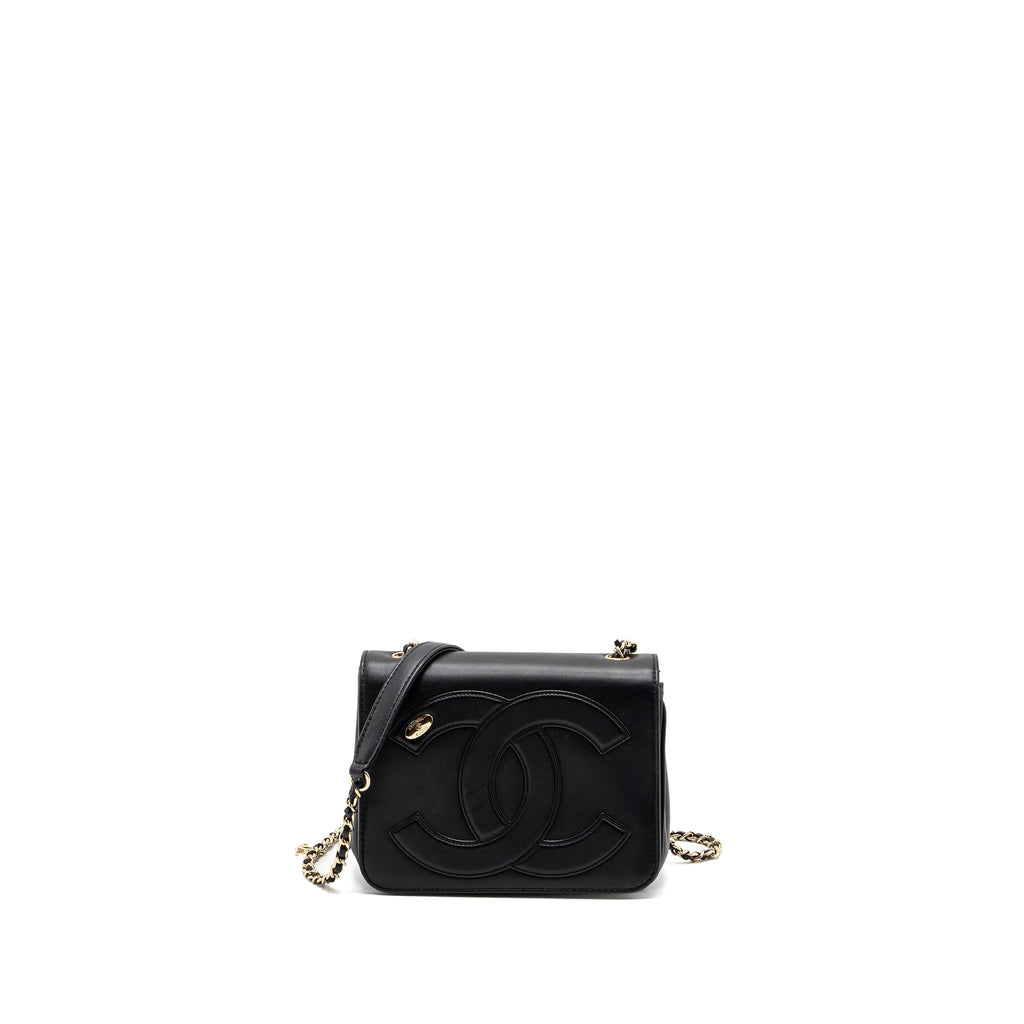 CHANEL SMALL FLAP BAG LAMBSKIN BLACK LGHW