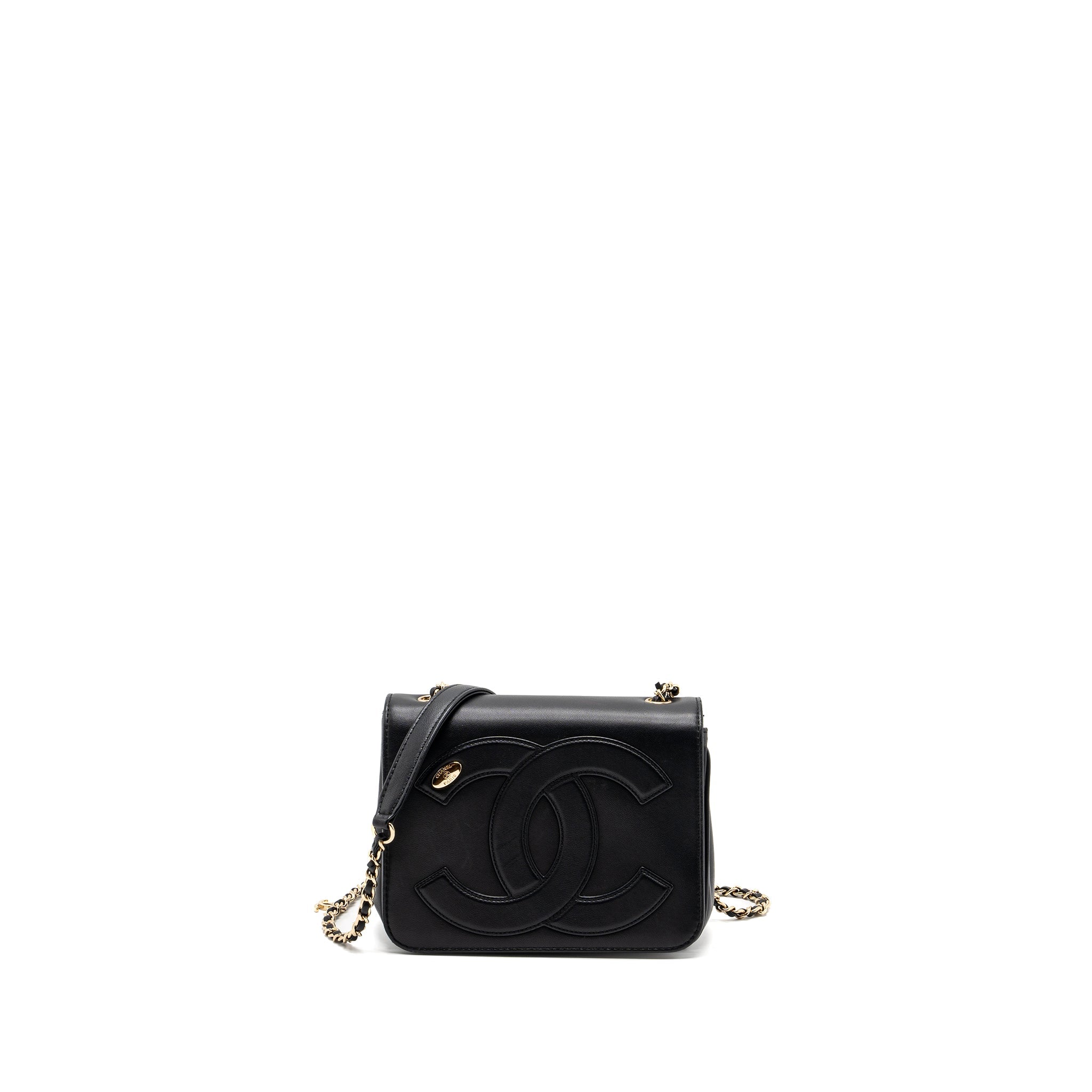 CHANEL SMALL FLAP BAG LAMBSKIN BLACK LGHW