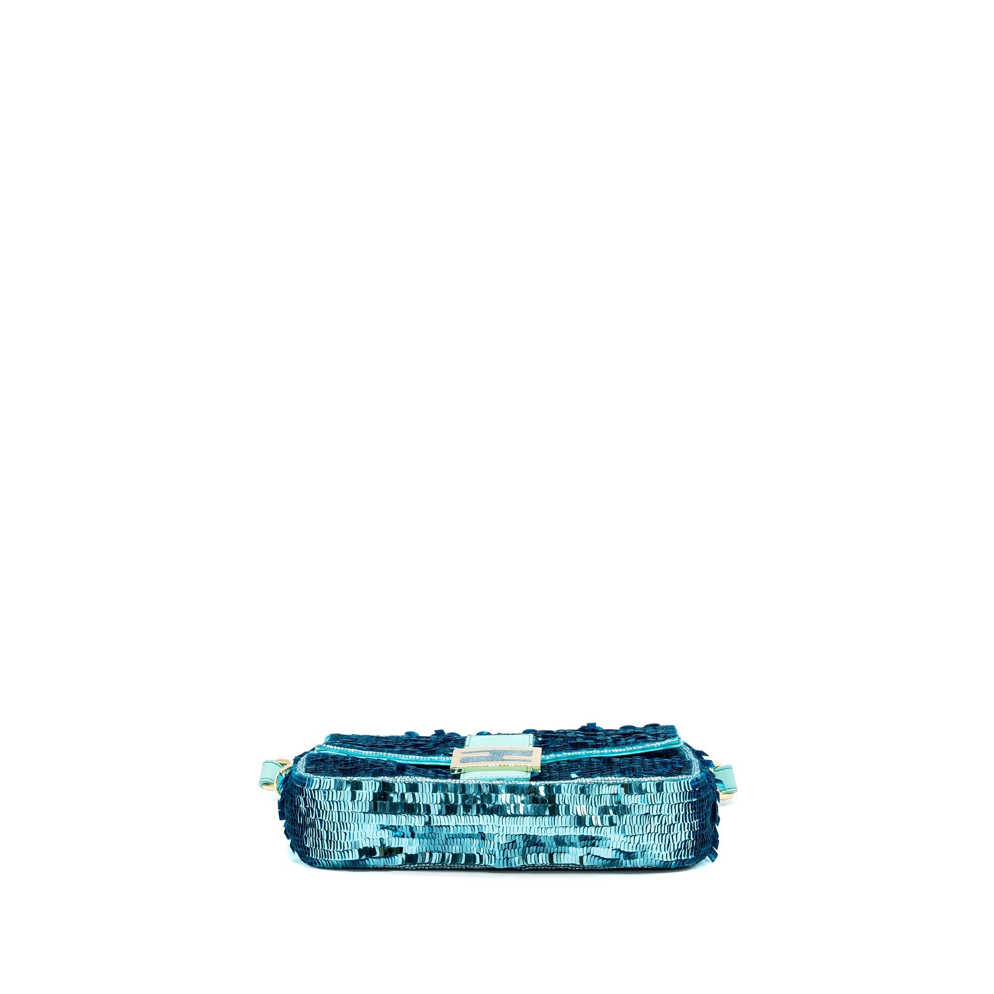 FENDI BAGUETTE BAG SEQUIN / LEATHER BLUE GHW