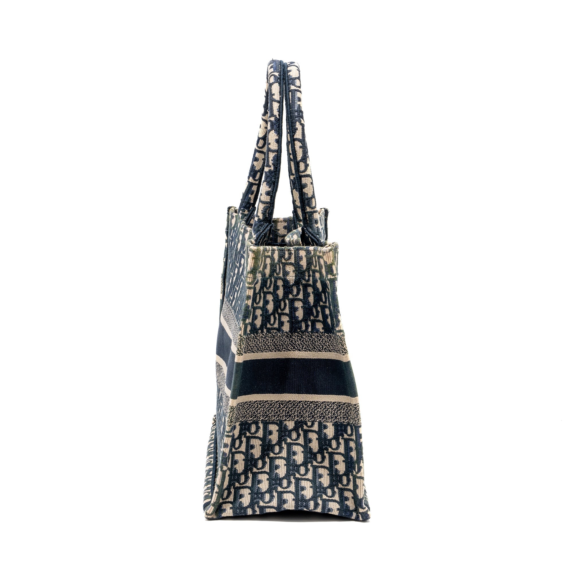 DIOR MEDIUM BOOK TOTE DIOR OBLIQUE EMBROIDERY BLUE