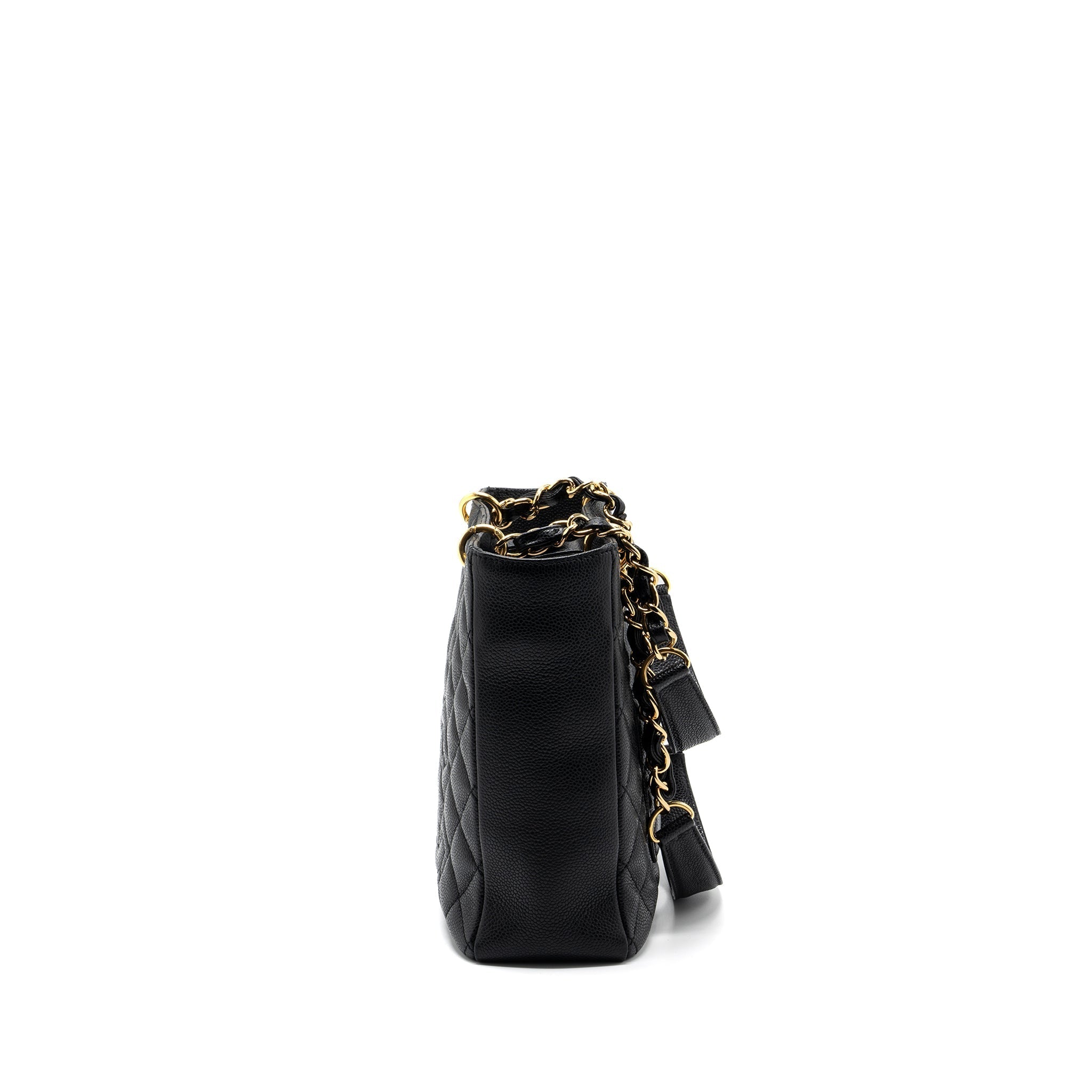CHANEL GRAND SHOPPING TOTE BAG PM CAVIAR BLACK GHW
