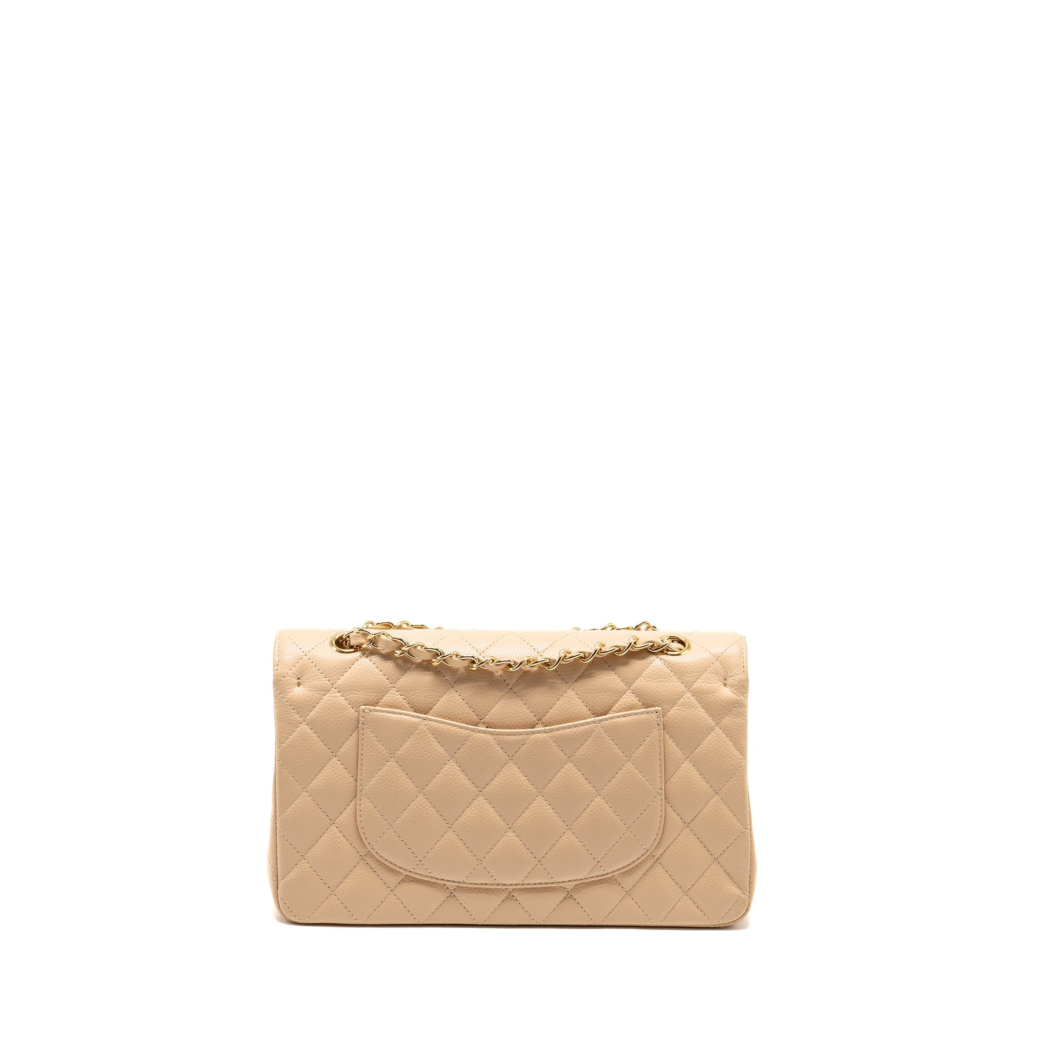 CHANEL MEDIUM CLASSIC DOUBLE FLAP BAG CAVIAR BEIGE GHW