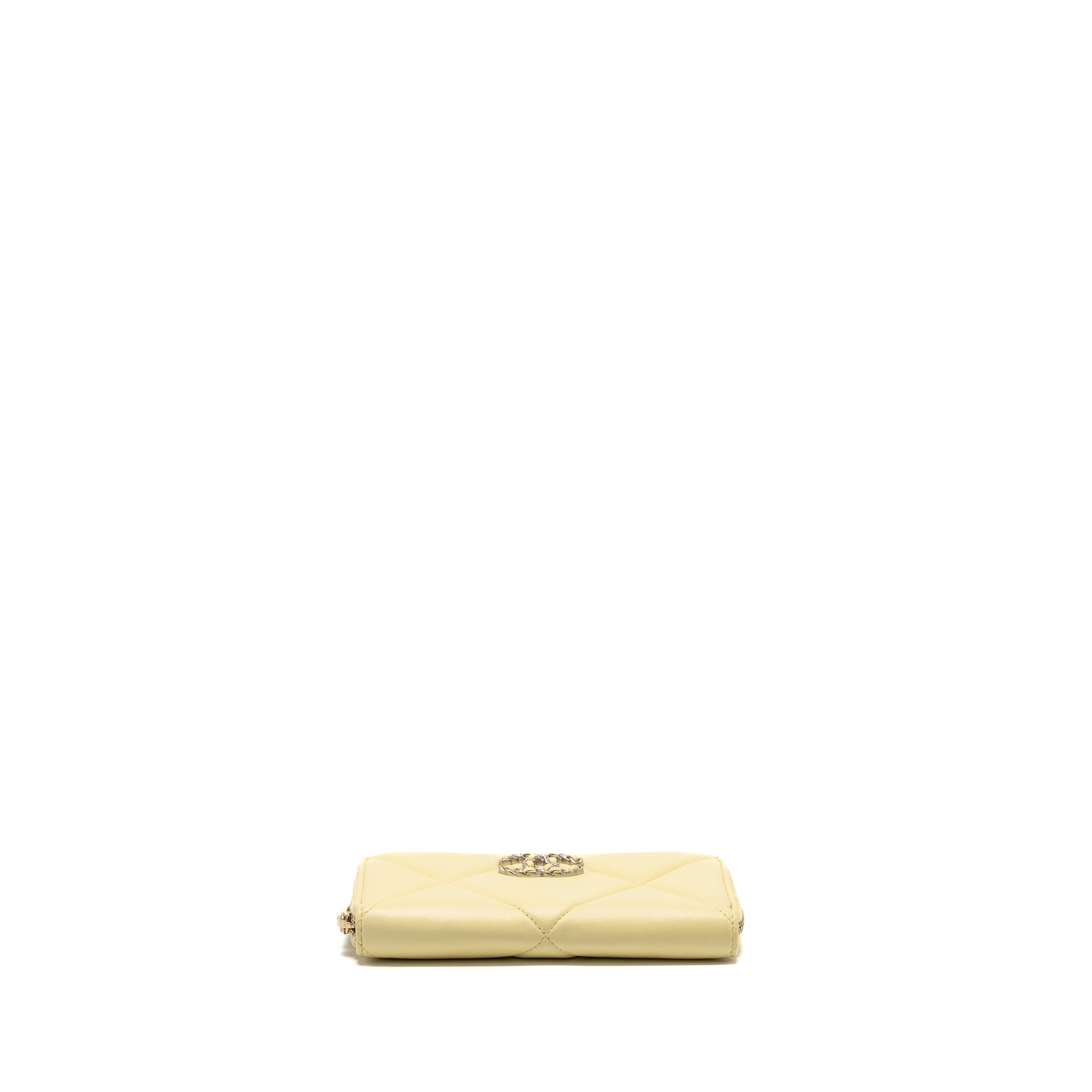 CHANEL 19 LONG WALLET LAMBSKIN YELLOW SHW (MICROCHIP)