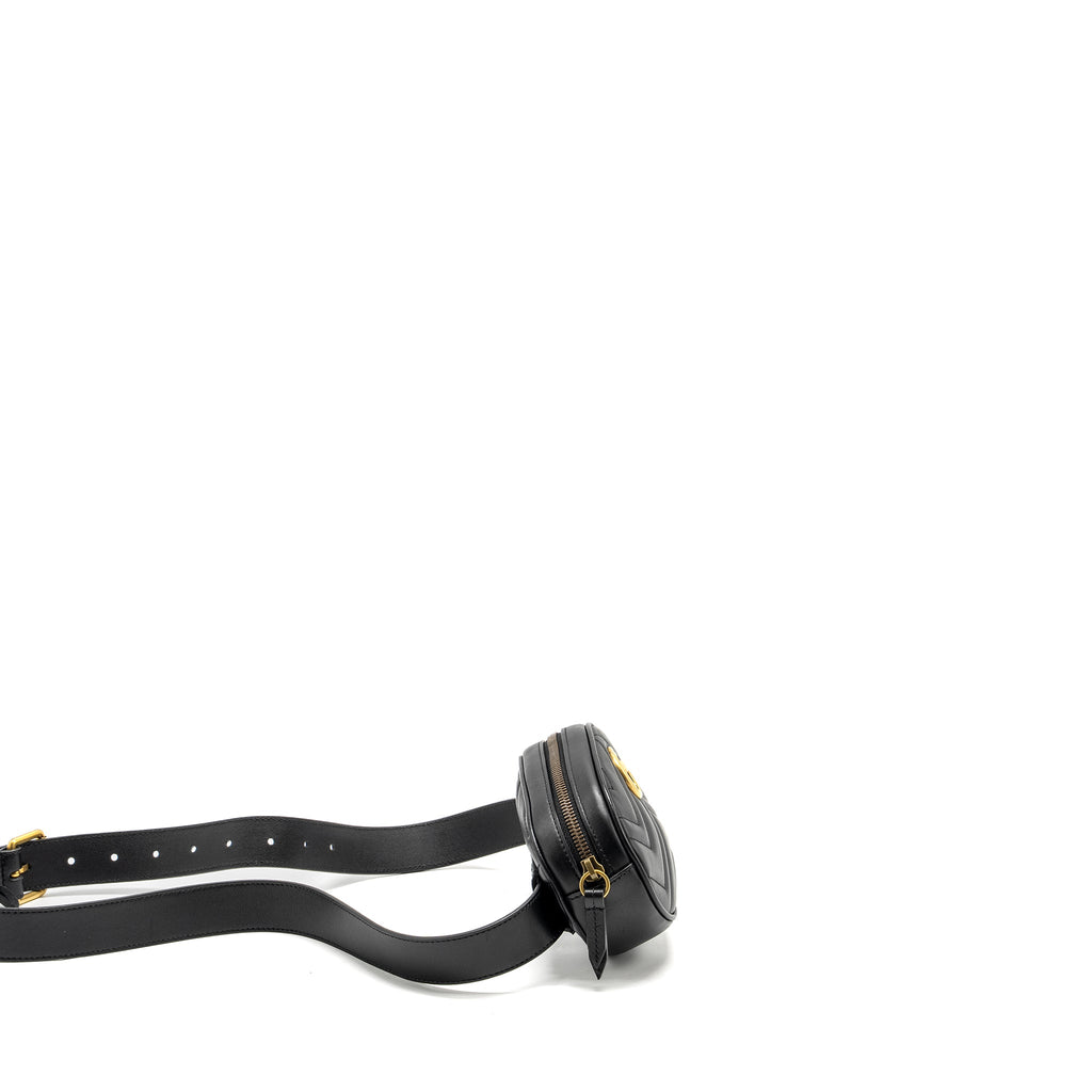 GUCCI GG MARMONT BELT BAG CALFSKIN BLACK GHW