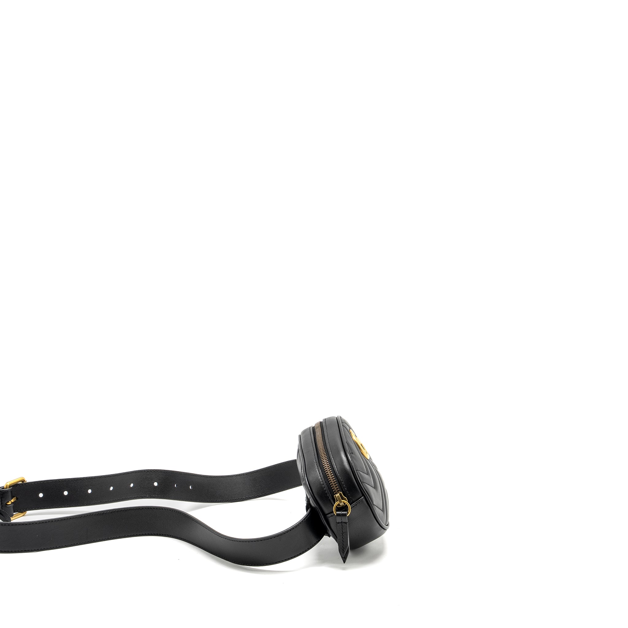 GUCCI GG MARMONT BELT BAG CALFSKIN BLACK GHW