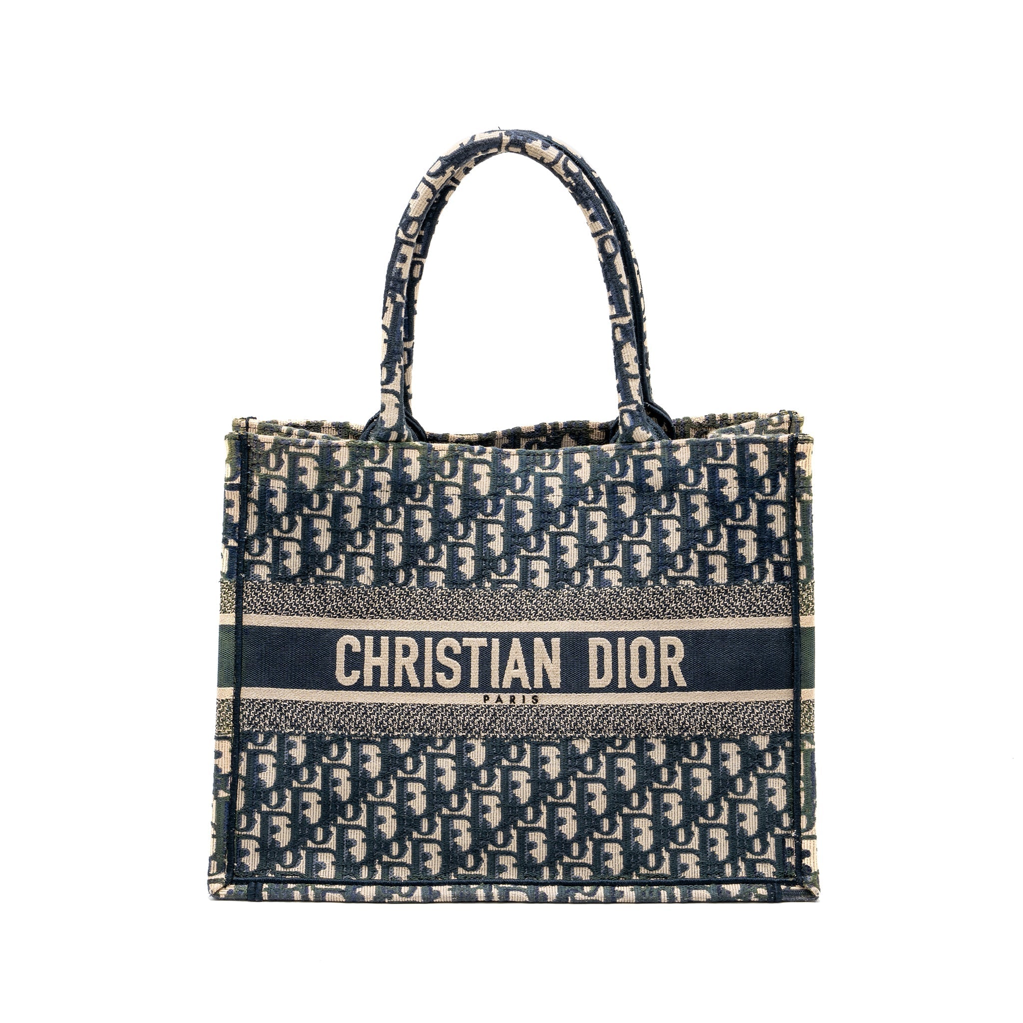 DIOR MEDIUM BOOK TOTE DIOR OBLIQUE EMBROIDERY BLUE
