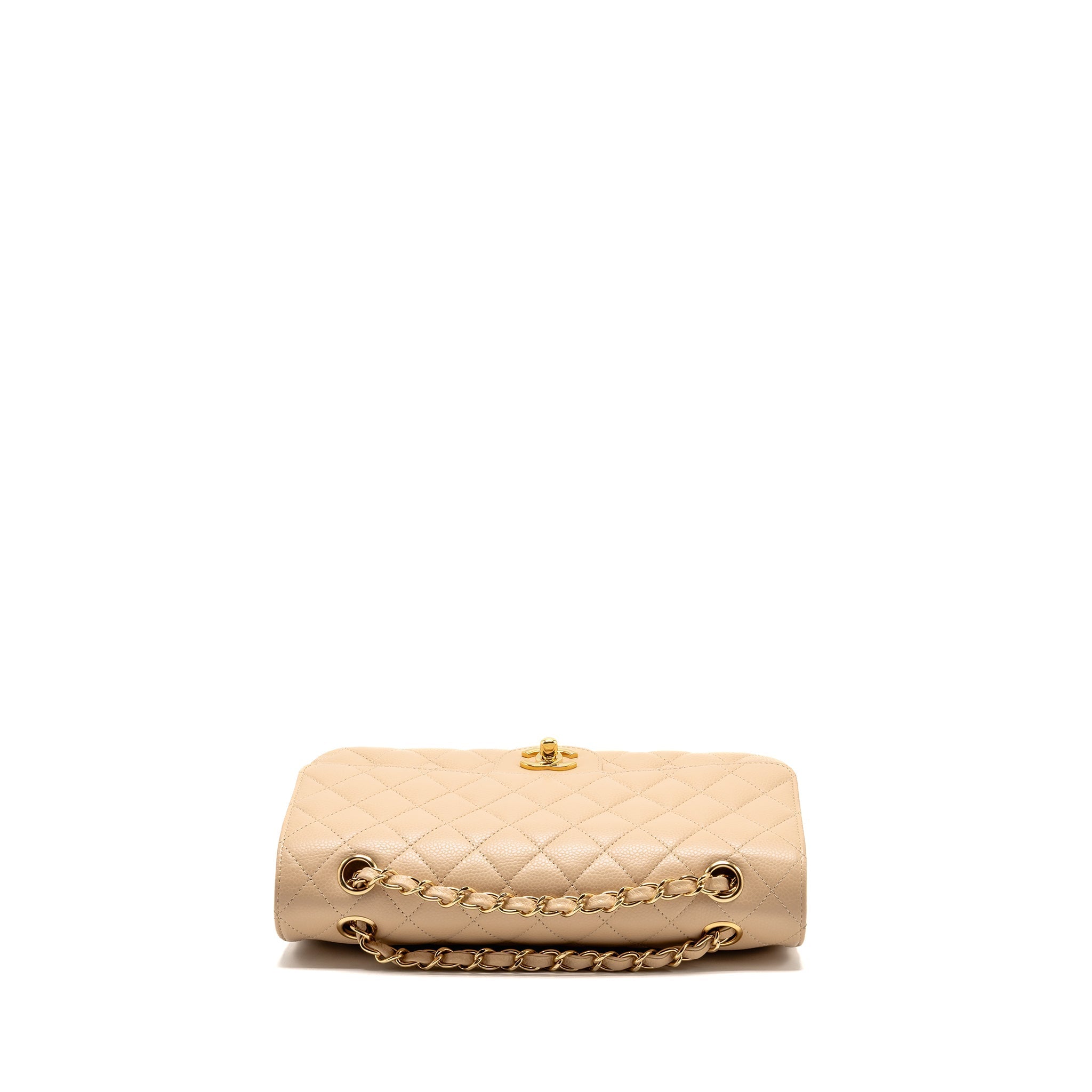 CHANEL MEDIUM CLASSIC DOUBLE FLAP BAG CAVIAR BEIGE GHW