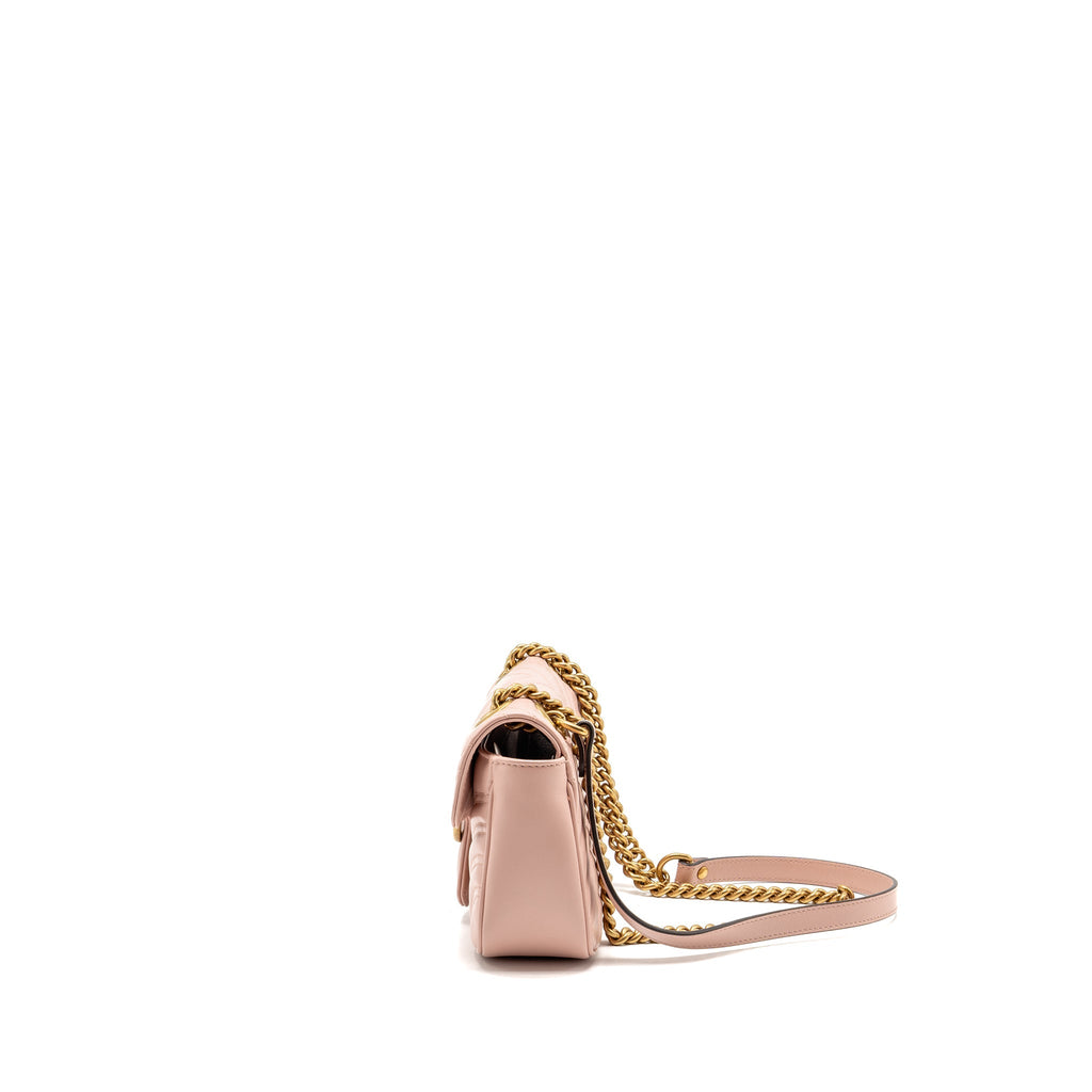 GUCCI SMALL GG MARMONT SHOULDER BAG CALFSKIN PINK GHW