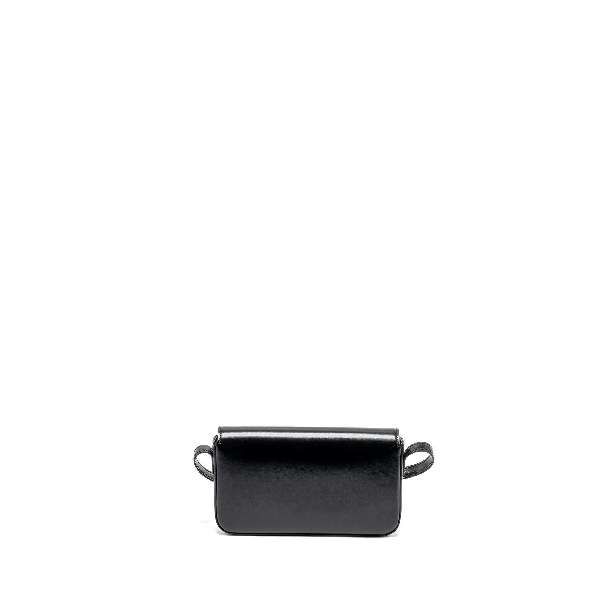 CELINE TRIOMPHE SHOULDER BAG SHINY CALFSKIN BLACK GHW