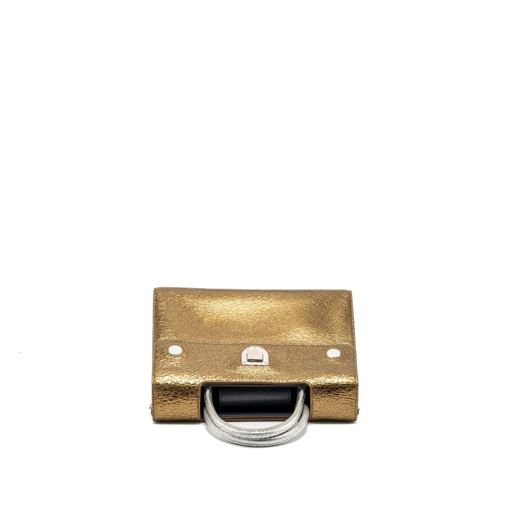 DIOR TOP HANBDLE TOTE BAG MULTICOLOUR METALLIC BRONZE / SILVER SHW
