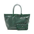 GOYARD SAINT LOUIS PM TOTE BAG GOYARDINE CANVAS GREEN SHW